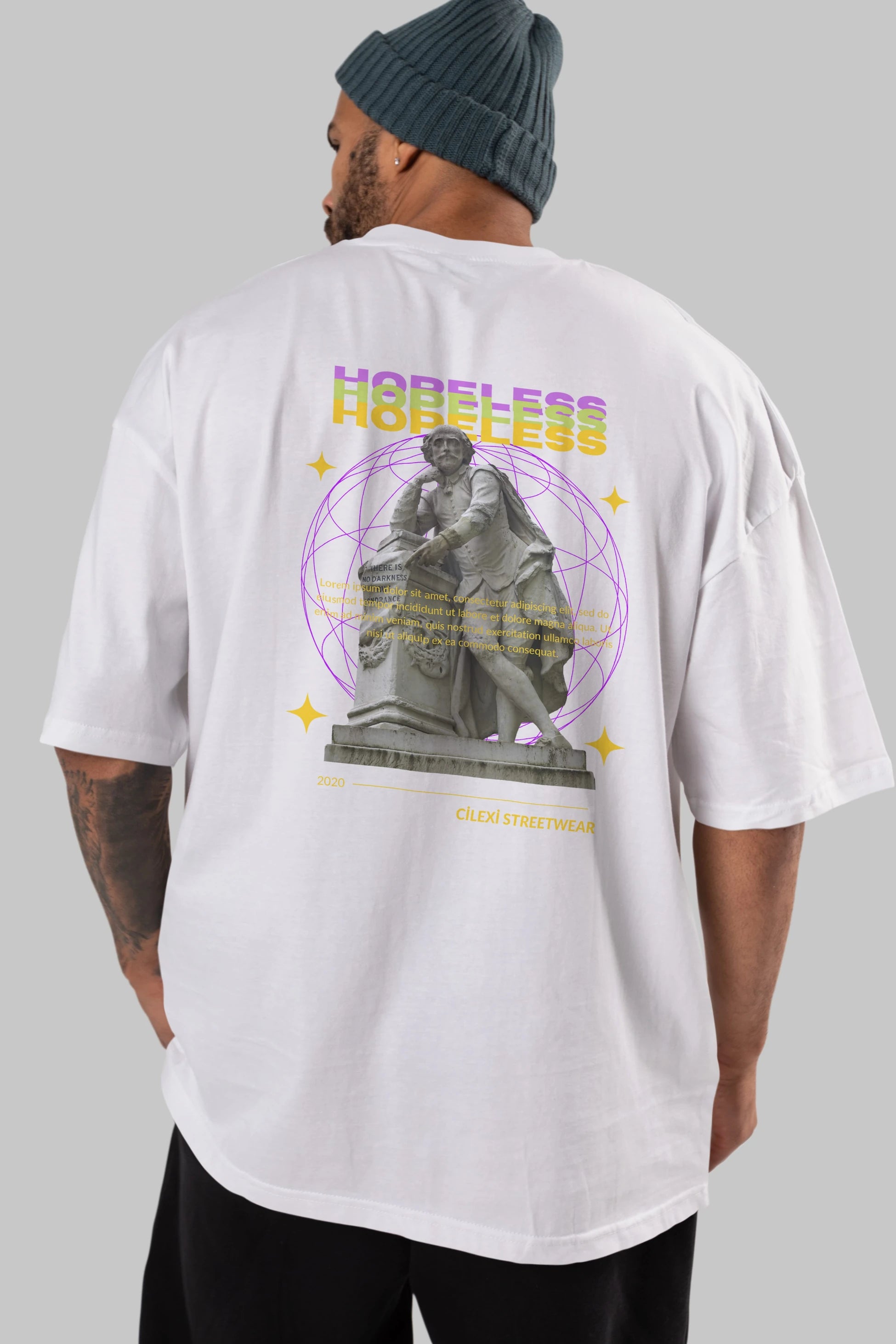 Hopeless Arka Baskılı Oversize t-shirt Erkek Kadın Unisex
