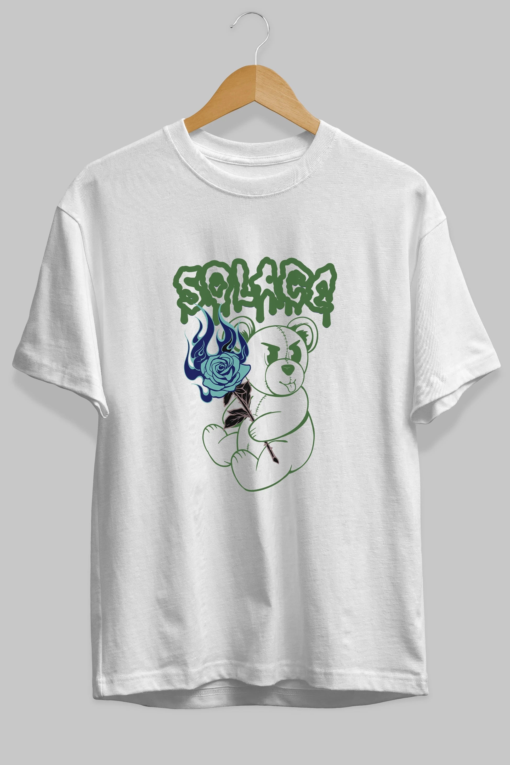 Solage Bear Ön Baskılı Oversize t-shirt Erkek Kadın Unisex