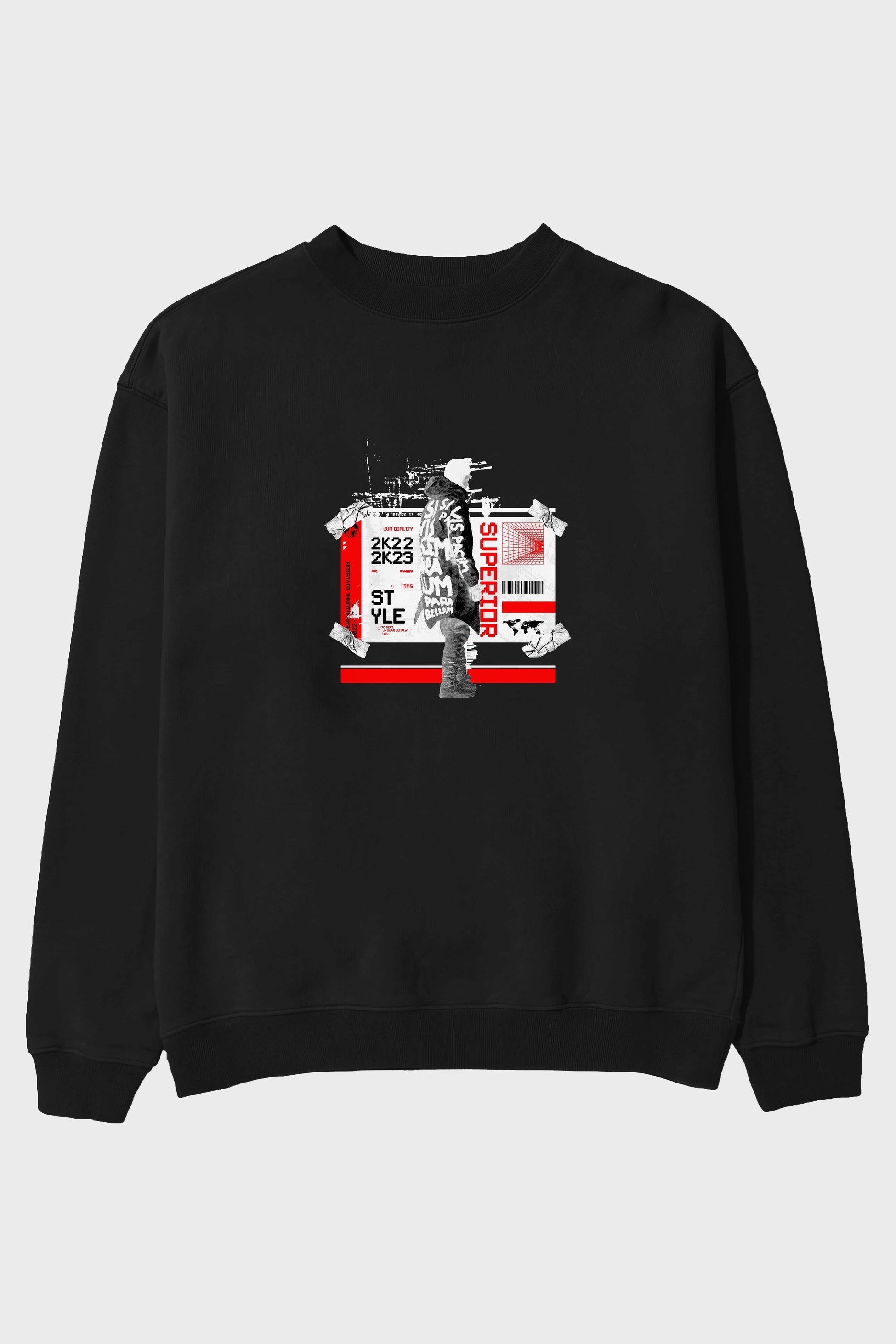 Superior Ön Baskılı Oversize Sweatshirt Erkek Kadın Unisex