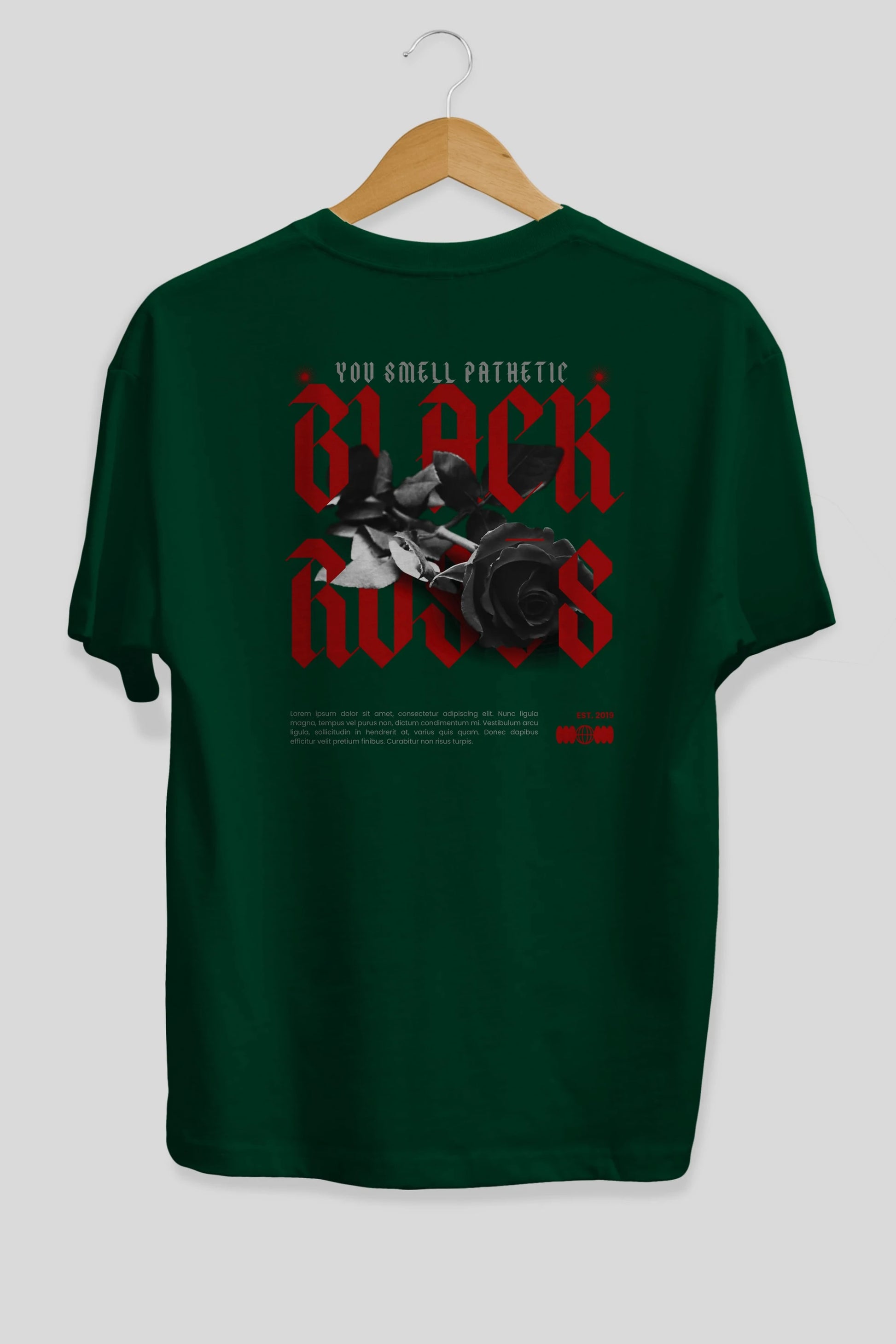 Black Roses Arka Baskılı Oversize t-shirt Erkek Kadın Unisex