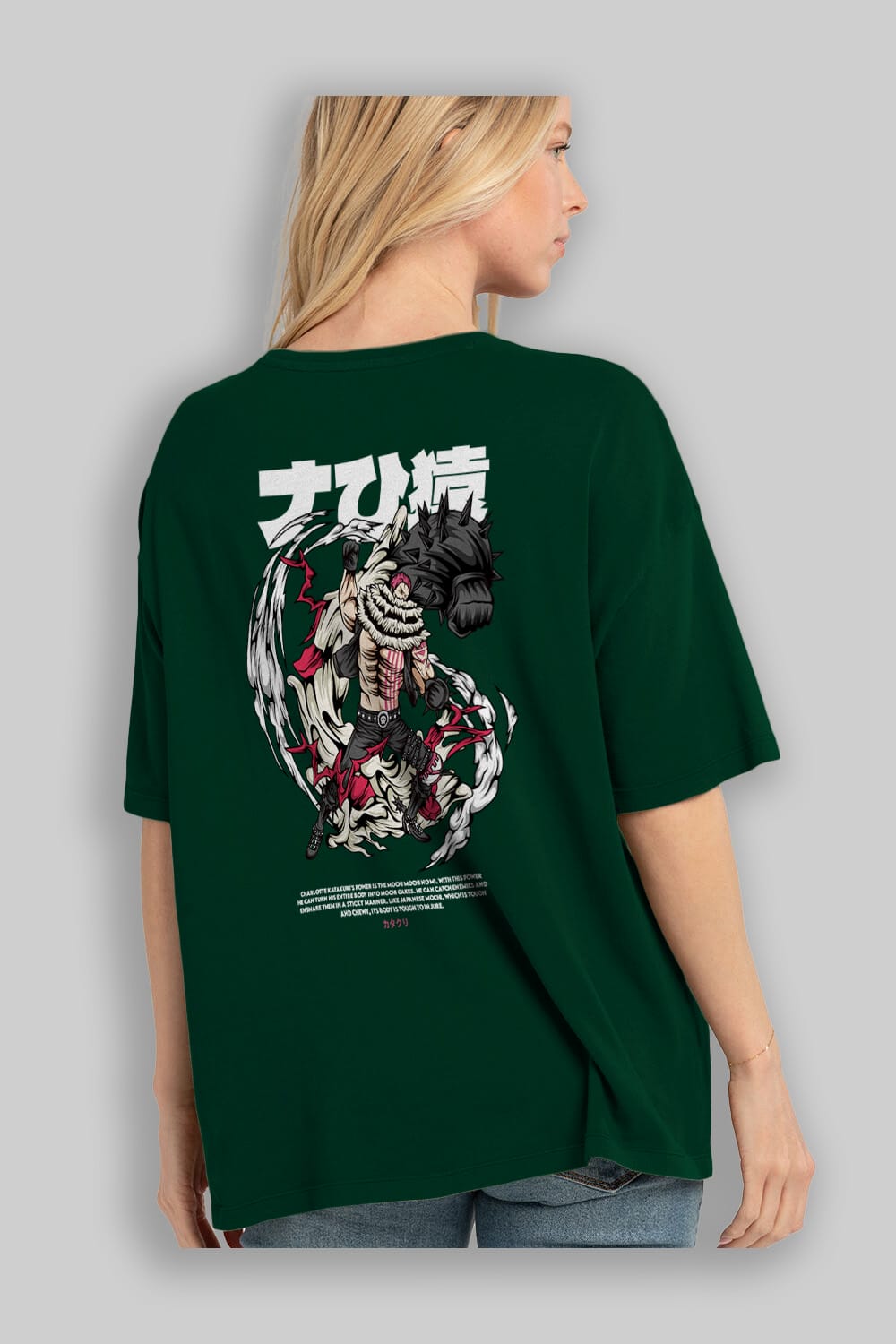 Katakuri Anime Arka Baskılı Oversize t-shirt Erkek Kadın Unisex