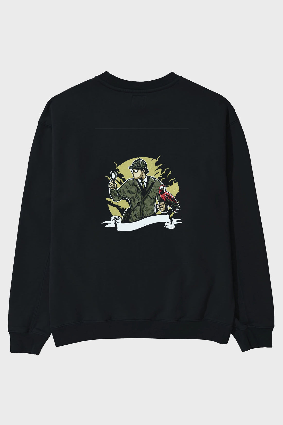 Sherlock Holmes Arka Baskılı Oversize Sweatshirt Erkek Kadın Unisex
