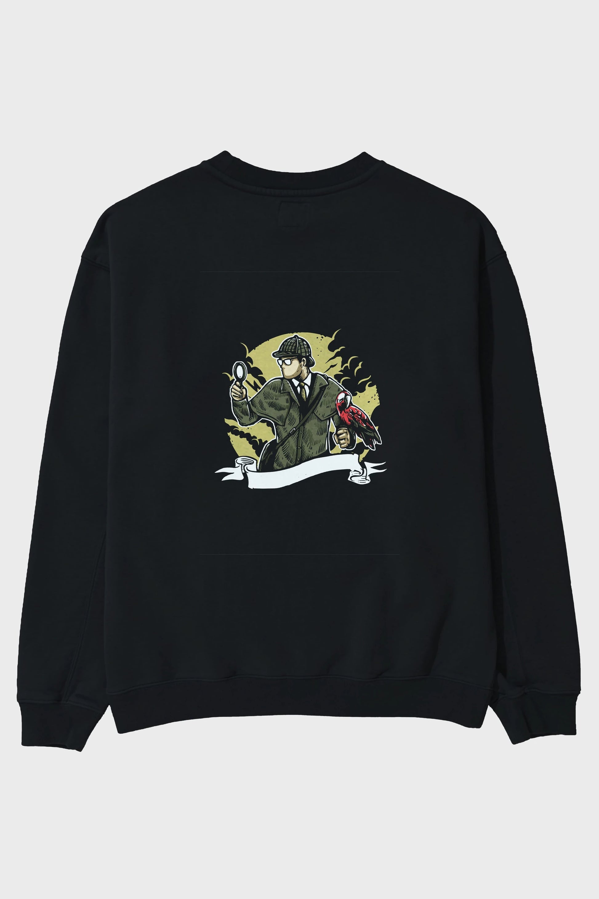 Sherlock Holmes Arka Baskılı Oversize Sweatshirt Erkek Kadın Unisex