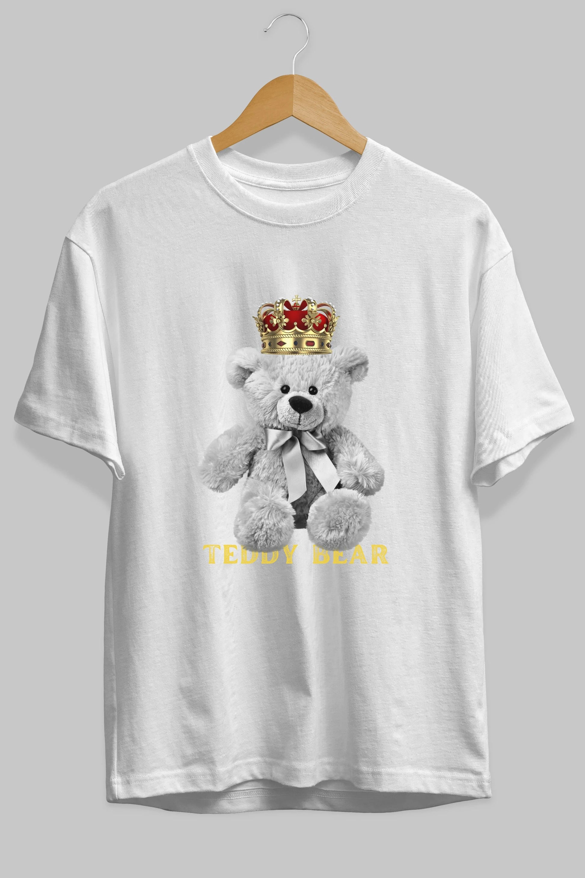 Teddy Bear Ön Baskılı Oversize t-shirt Erkek Kadın Unisex %100 Pamuk
