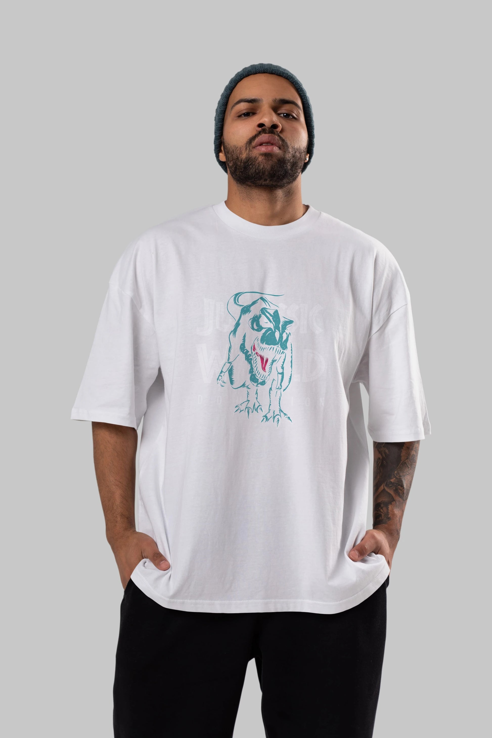Jurassic Park (1) Ön Baskılı Oversize t-shirt Erkek Kadın Unisex %100 Pamuk Bisiklet Yaka tişort