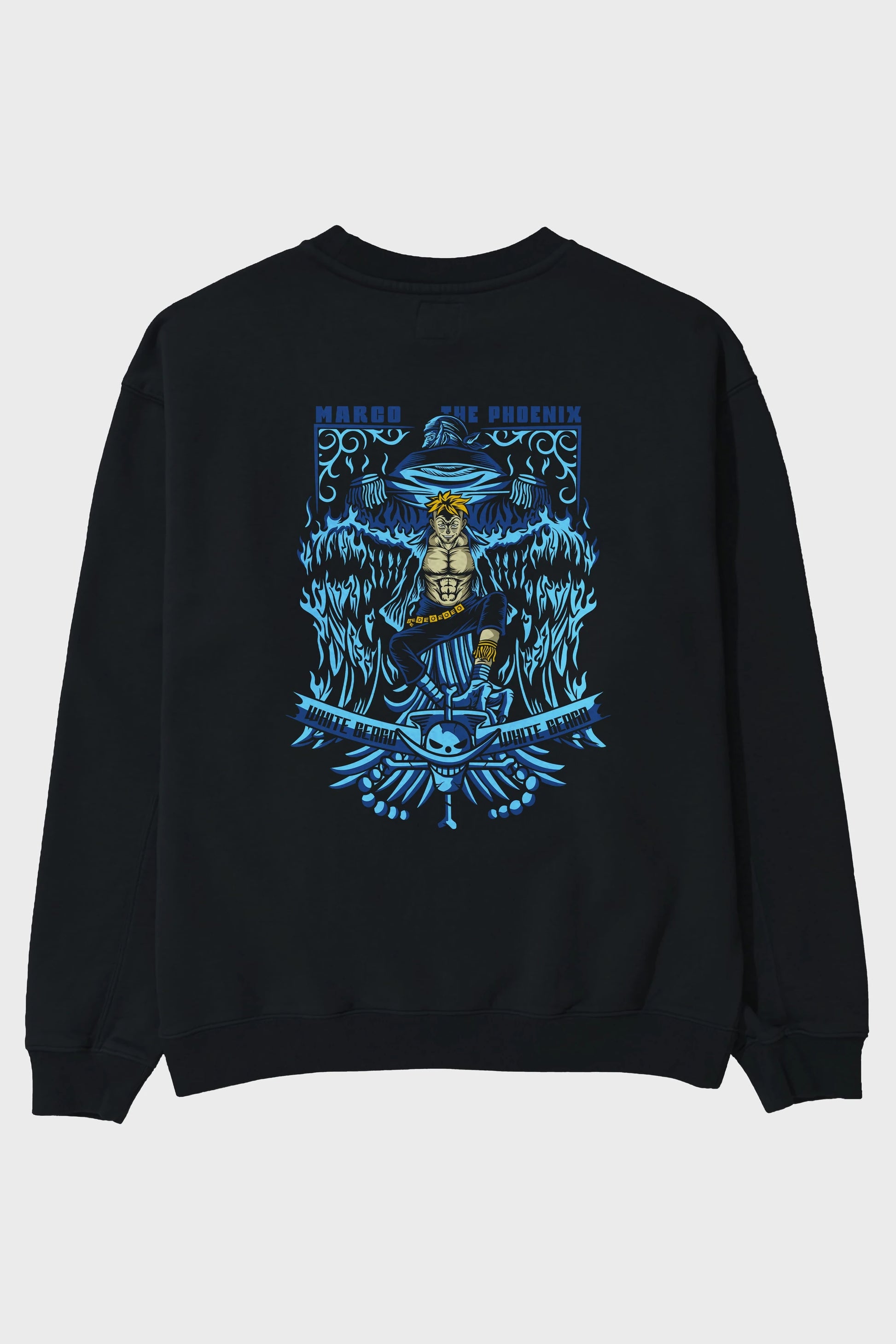 Marco the Phoenix Arka Baskılı Anime Oversize Sweatshirt Erkek Kadın Unisex