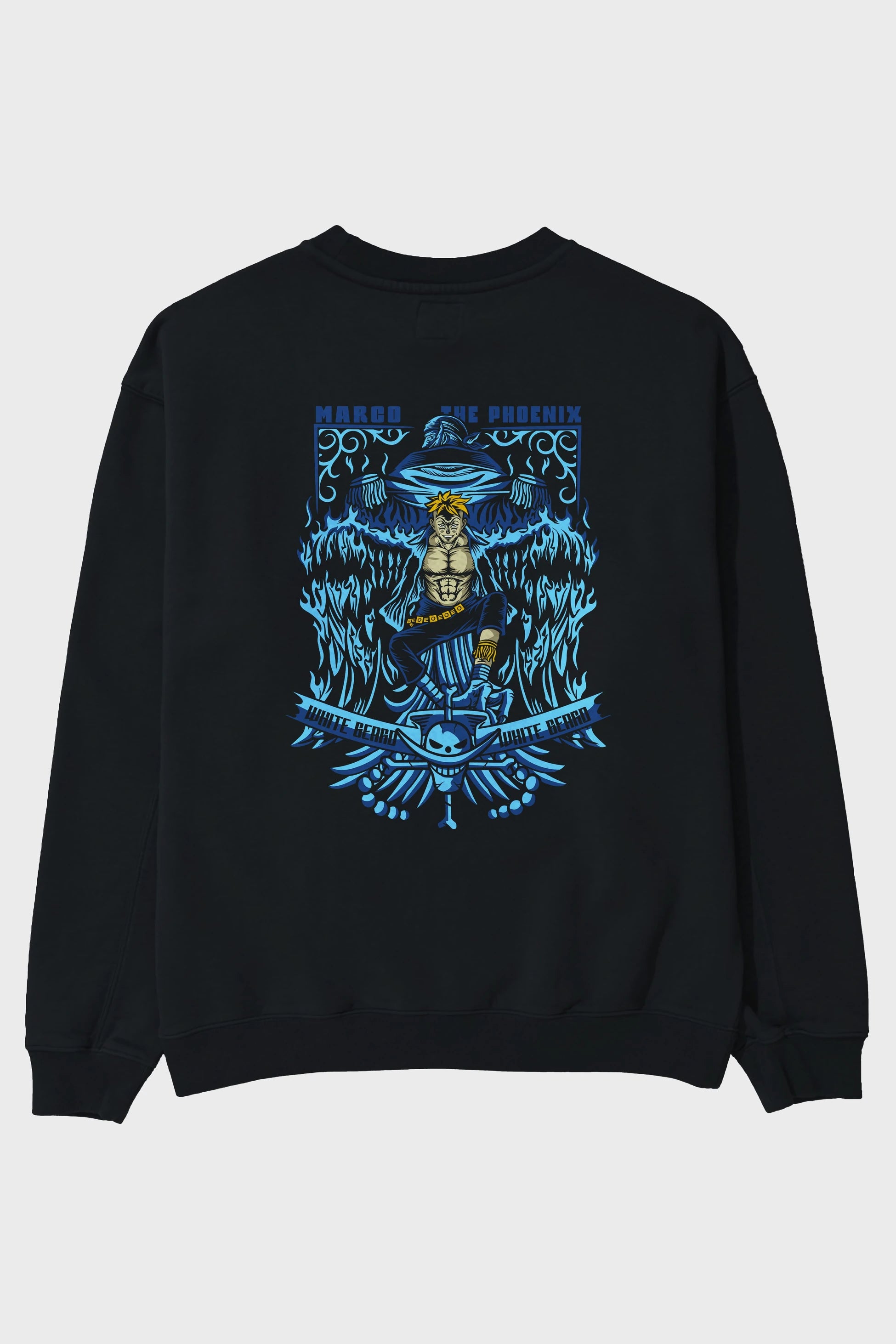 Marco the Phoenix Arka Baskılı Anime Oversize Sweatshirt Erkek Kadın Unisex