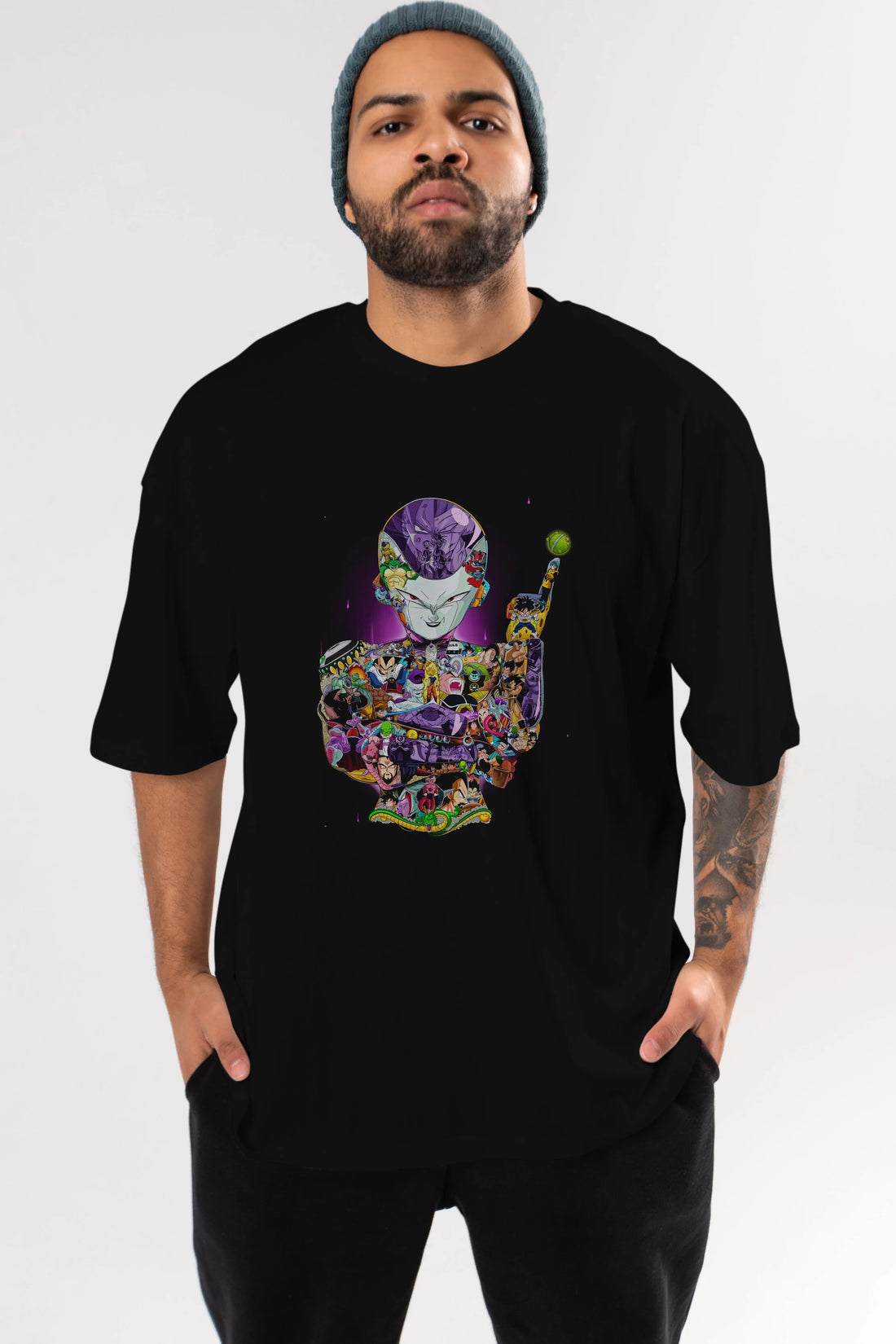 DRAGON BALL ART (4) Anime Ön Baskılı Oversize t-shirt %100 pamuk Erkek Kadın Unisex