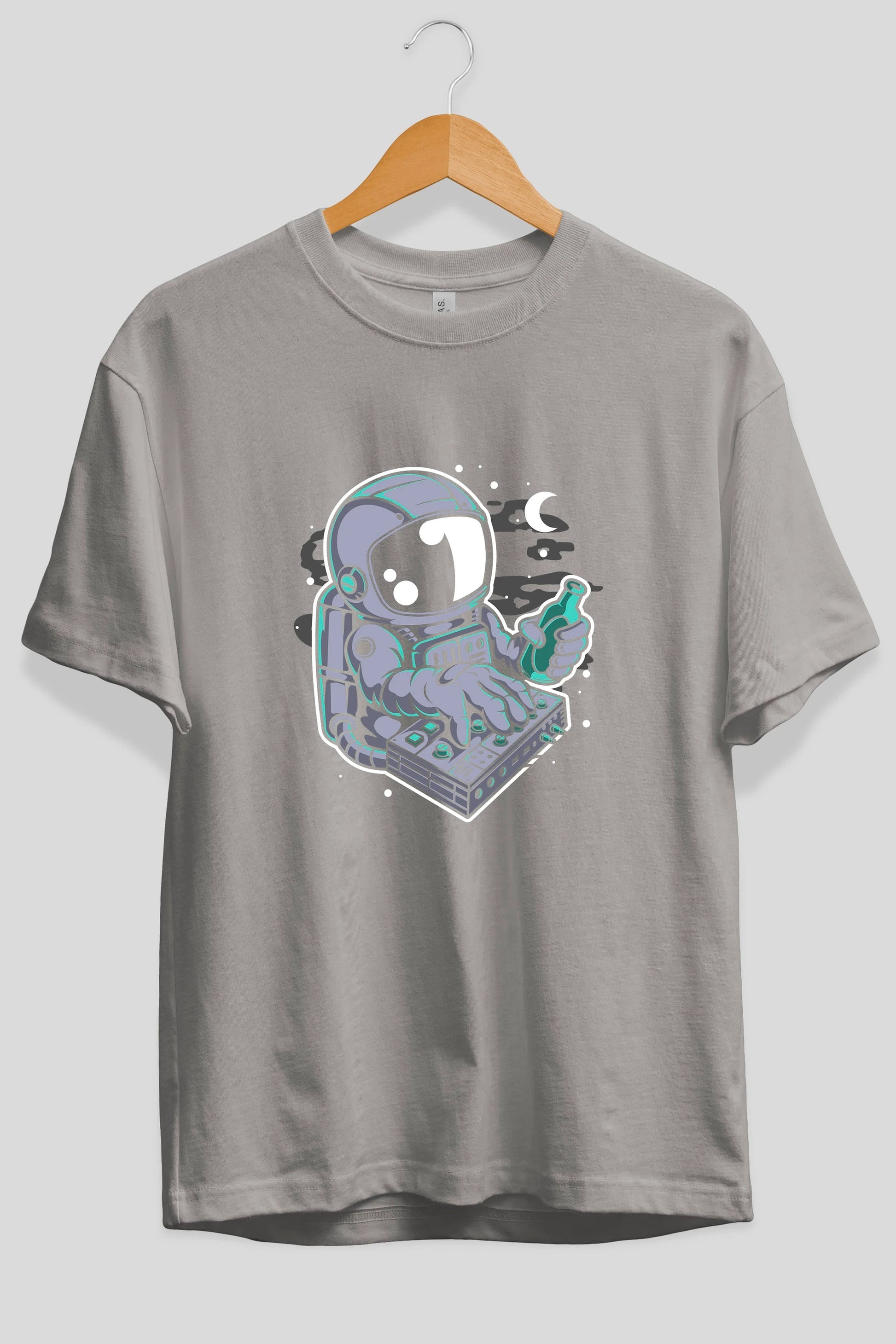 Astronaut Synth Ön Baskılı Oversize t-shirt Erkek Kadın Unisex