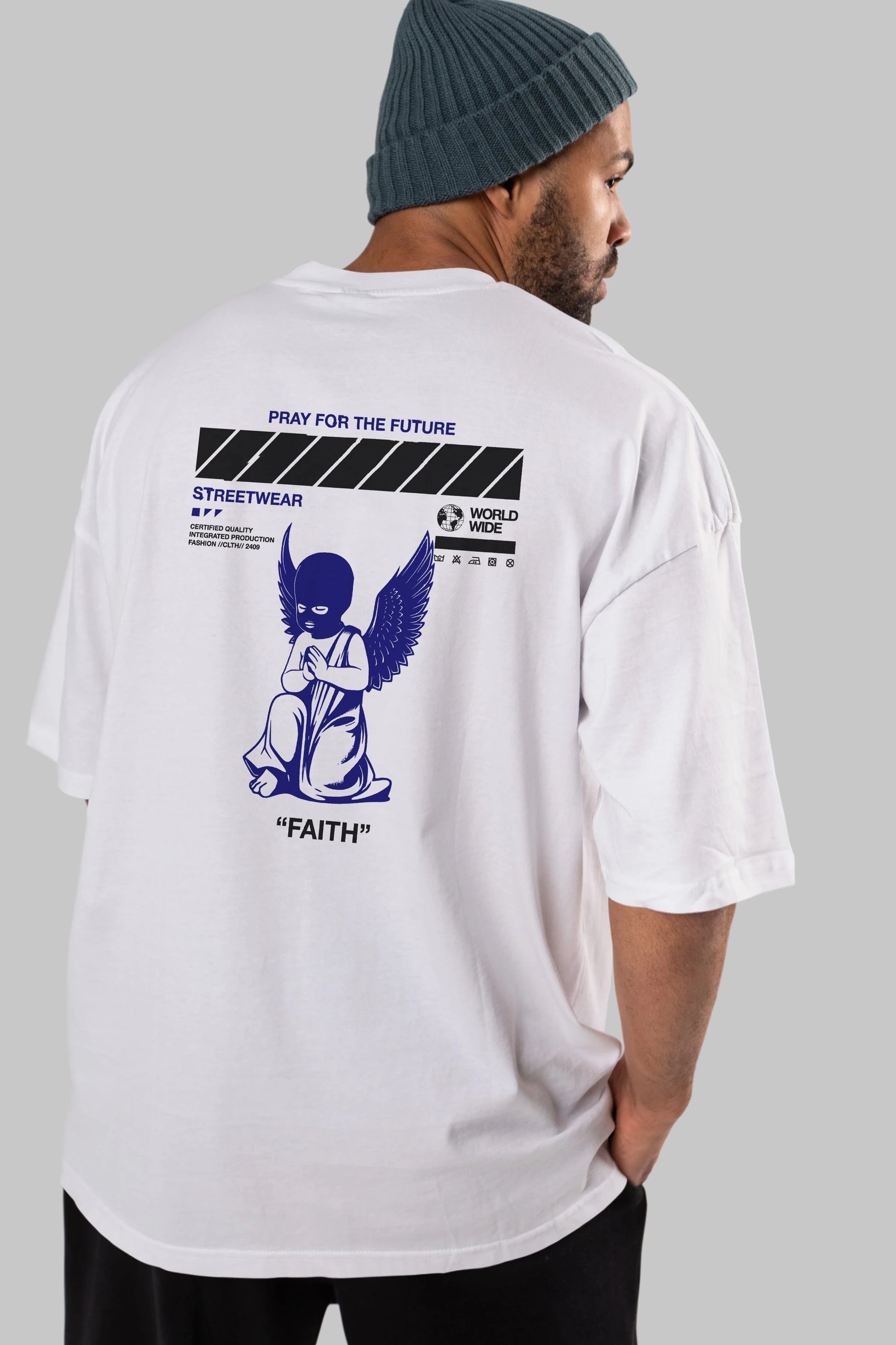 Pray for The Future Arka Baskılı Oversize t-shirt Erkek Kadın Unisex