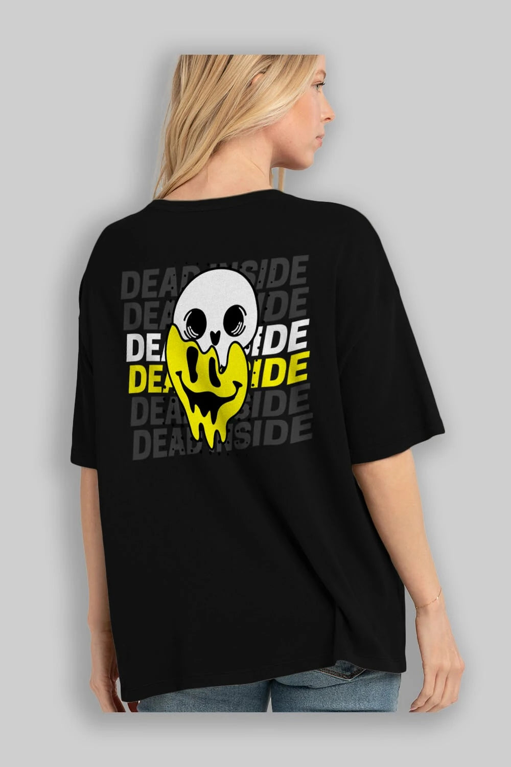 Dead Inside Yazılı Arka Baskılı Oversize t-shirt Erkek Kadın Unisex