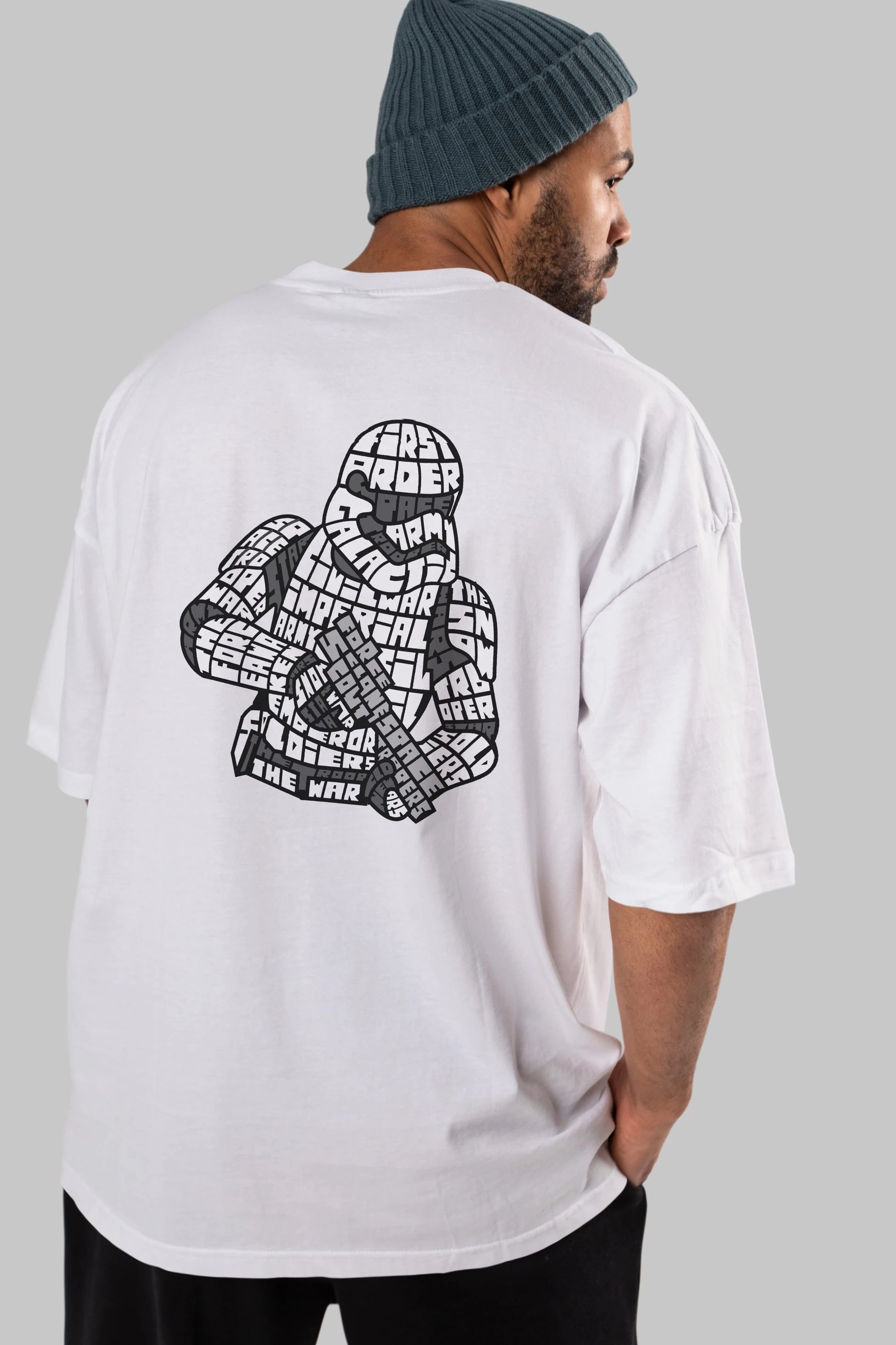 First Order Arka Baskılı Oversize t-shirt %100 pamuk Erkek Kadın Unisex