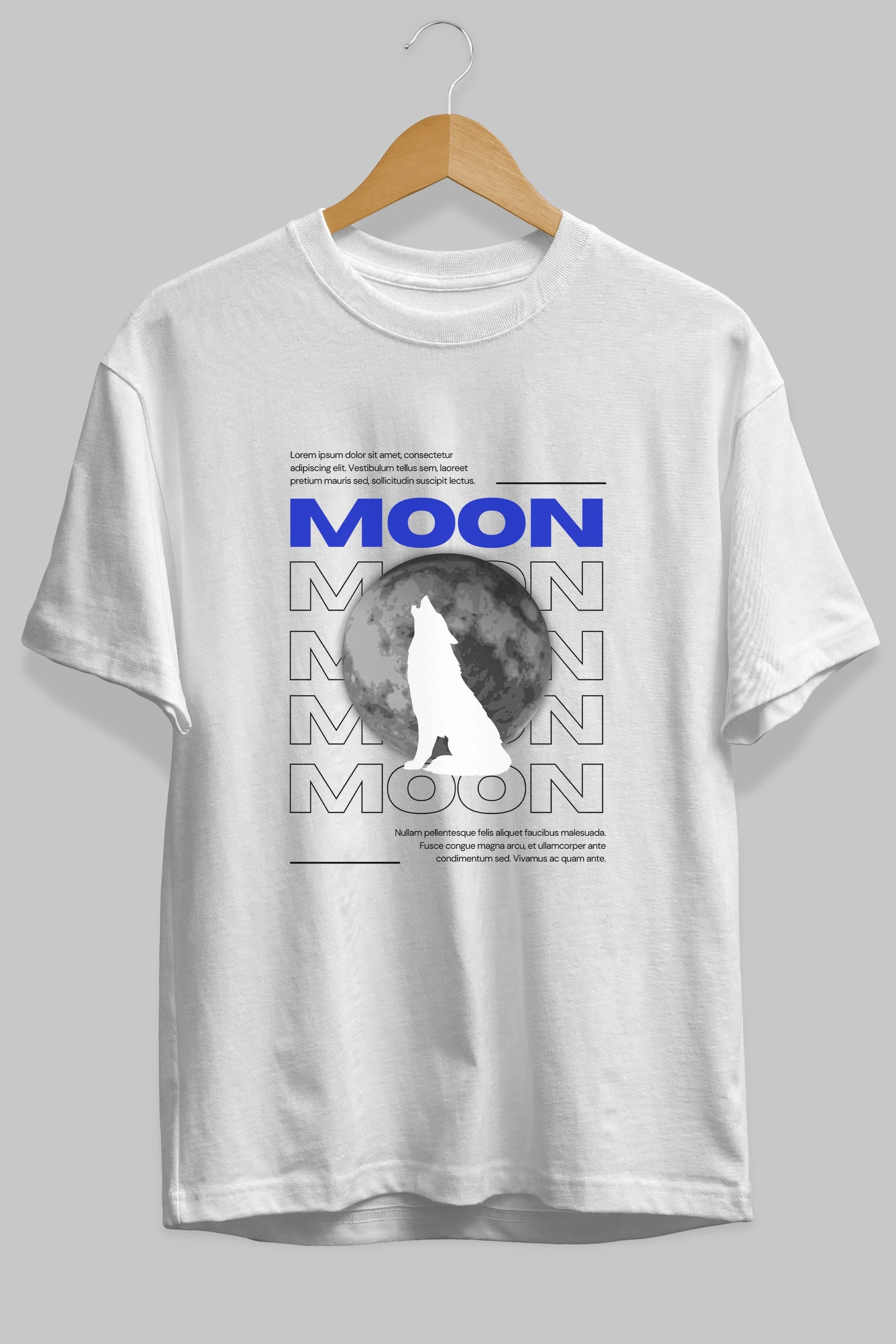 Moon Ön Baskılı Oversize t-shirt Erkek Kadın Unisex