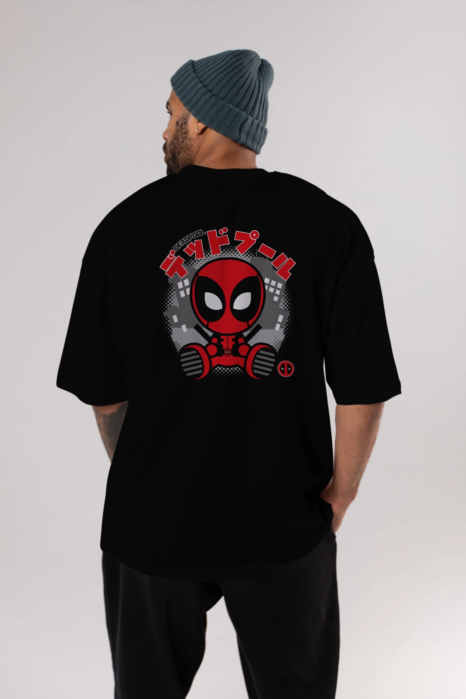 Deadpool (15) Arka Baskılı Oversize t-shirt Erkek Kadın Unisex %100 Pamuk Bisiklet Yaka tişort