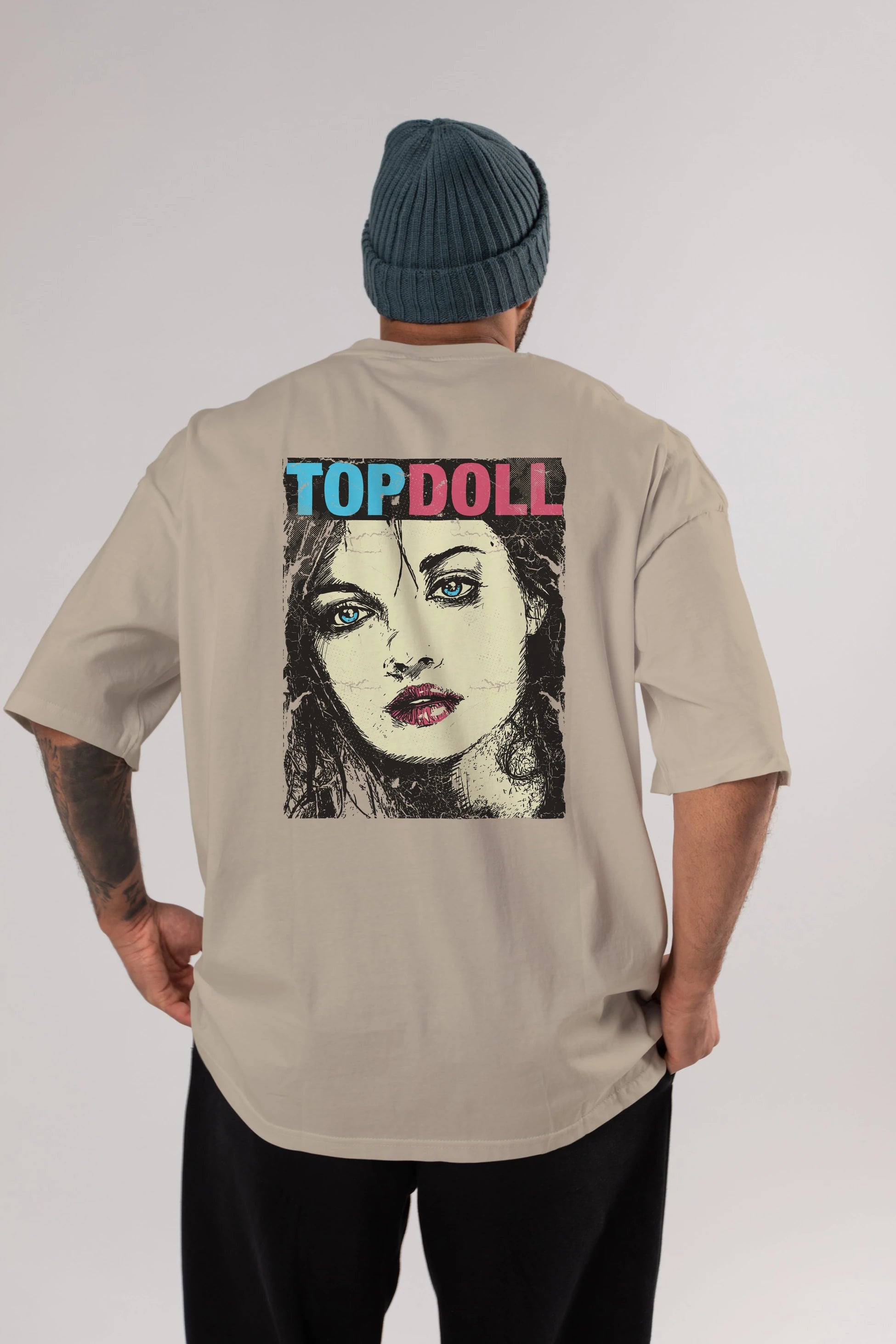 Topdoll Streetwear Arka Baskılı Oversize t-shirt Erkek Kadın Unisex