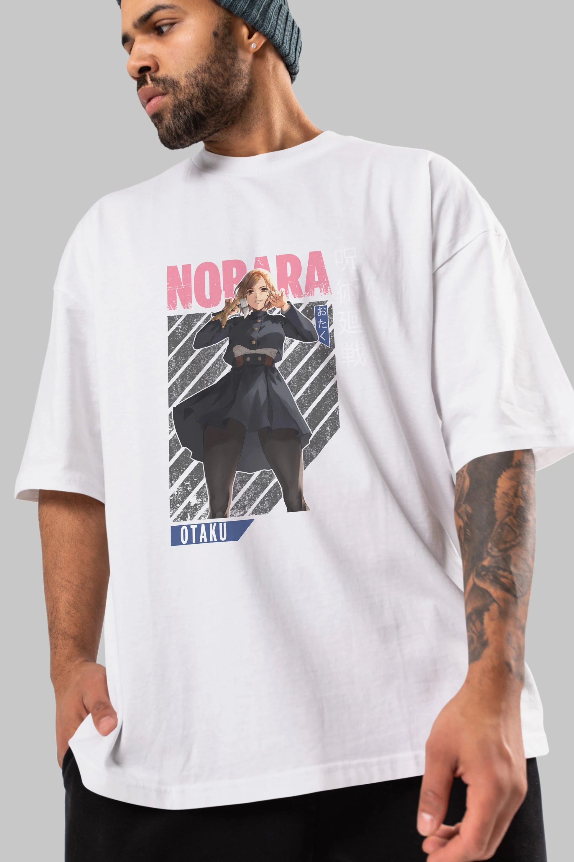 Nobara Kugisaki 4 Anime Ön Baskılı Oversize t-shirt %100 pamuk Erkek Kadın Unisex