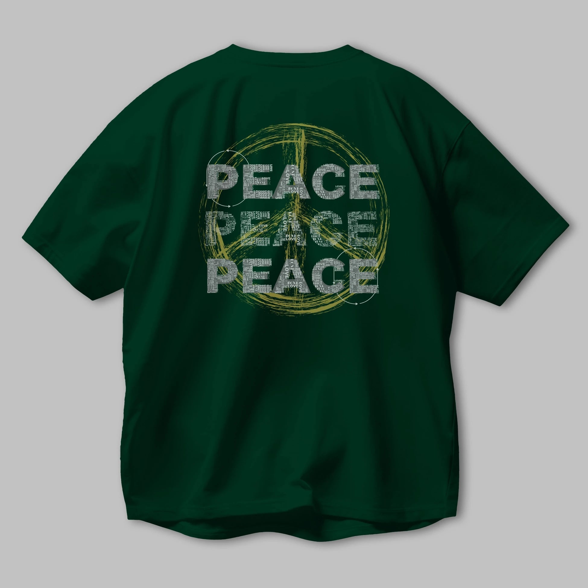 Peace Yazılı Arka Baskılı Oversize t-shirt Erkek Kadın Unisex