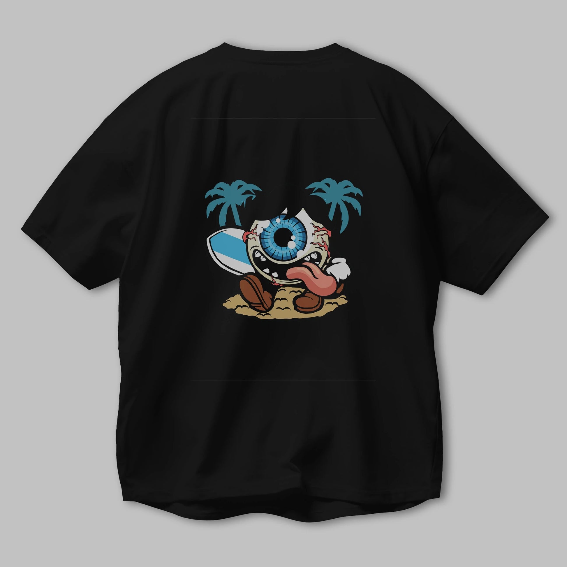 Eye Ball Surfer Arka Baskılı Oversize t-shirt Erkek Kadın Unisex %100 Pamuk tişort