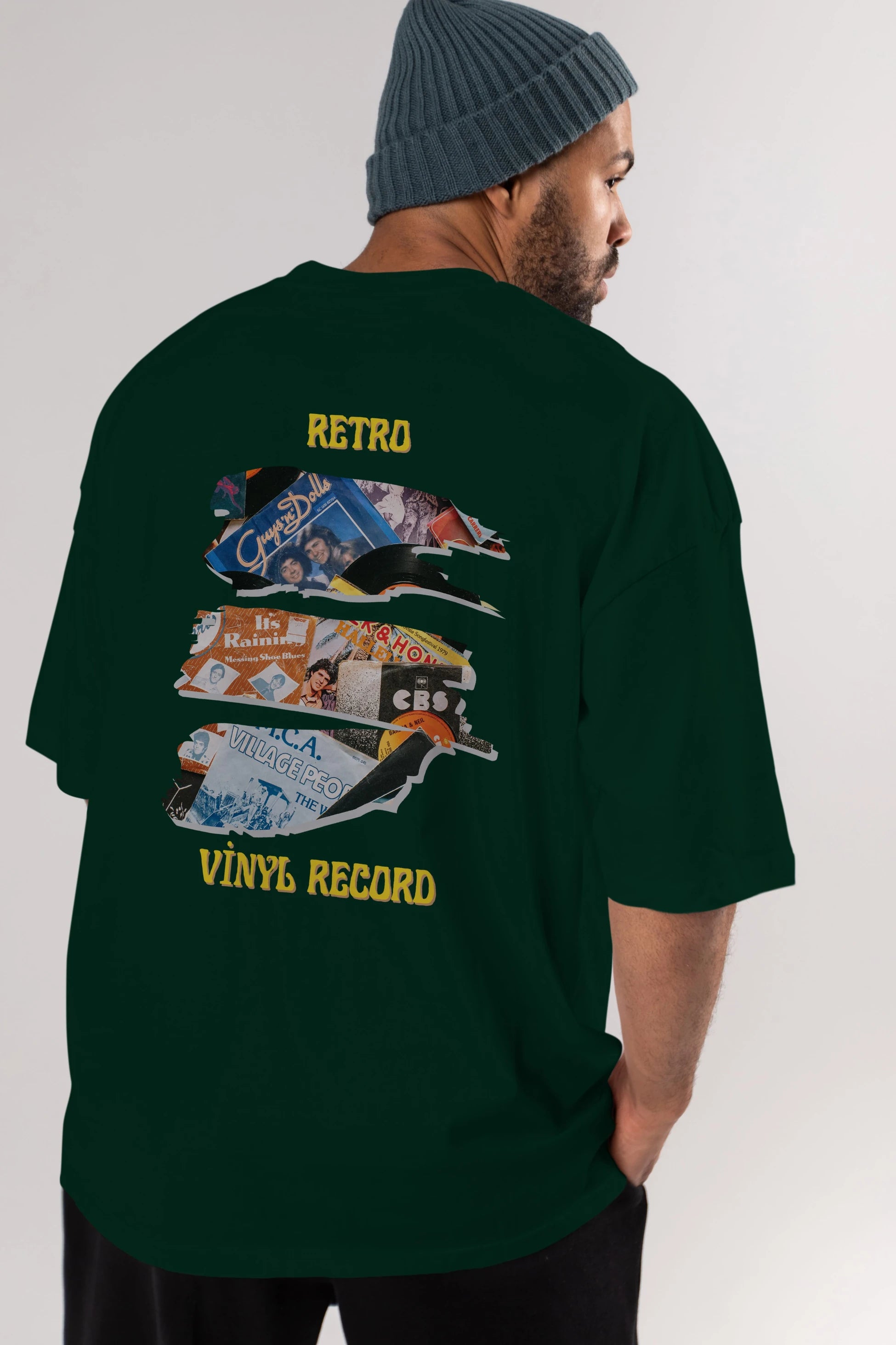 Retro Design Arka Baskılı Oversize t-shirt Erkek Kadın Unisex