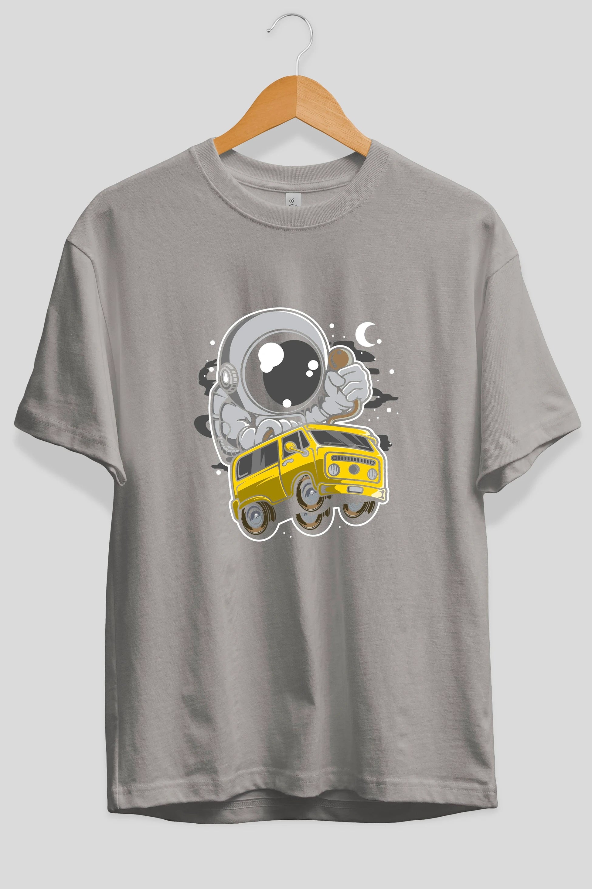 Astronaut Car Racer Ön Baskılı Oversize t-shirt Erkek Kadın Unisex