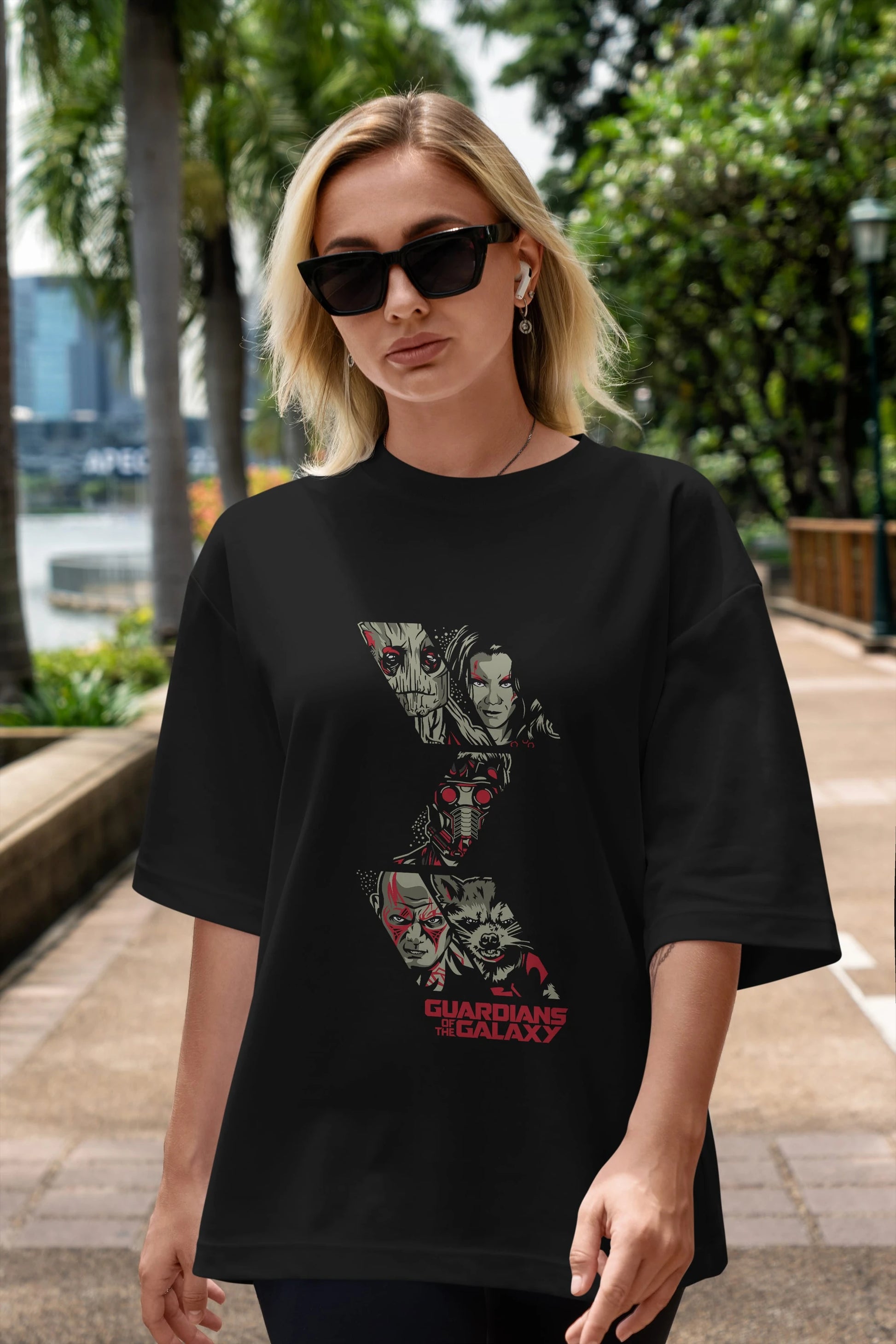Guardians of The Galaxy (2) Ön Baskılı Oversize t-shirt Erkek Kadın Unisex %100 Pamuk Bisiklet Yaka tişort