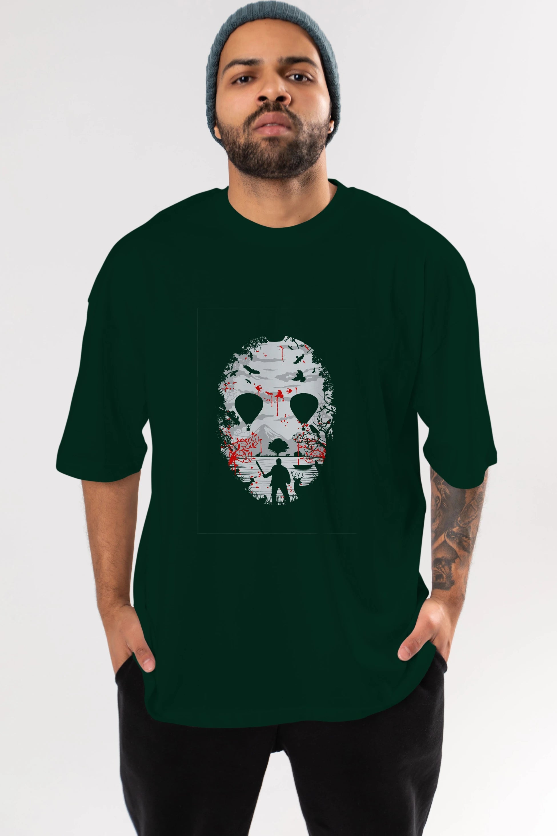 Crystal Lake Ön Baskılı Oversize t-shirt %100 pamuk Erkek Kadın Unisex