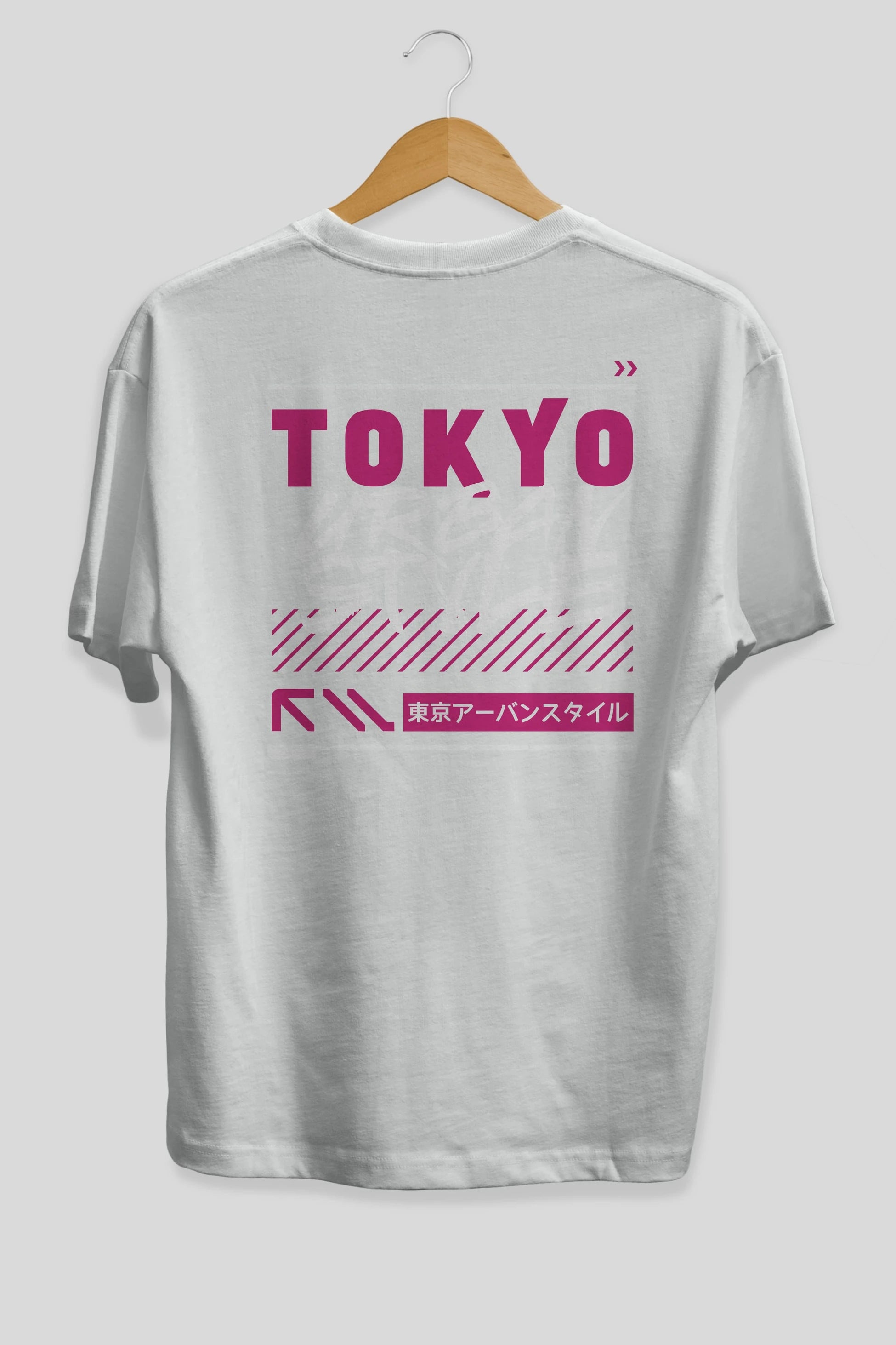 Tokyo Urban Style Arka Baskılı Oversize t-shirt Erkek Kadın Unisex