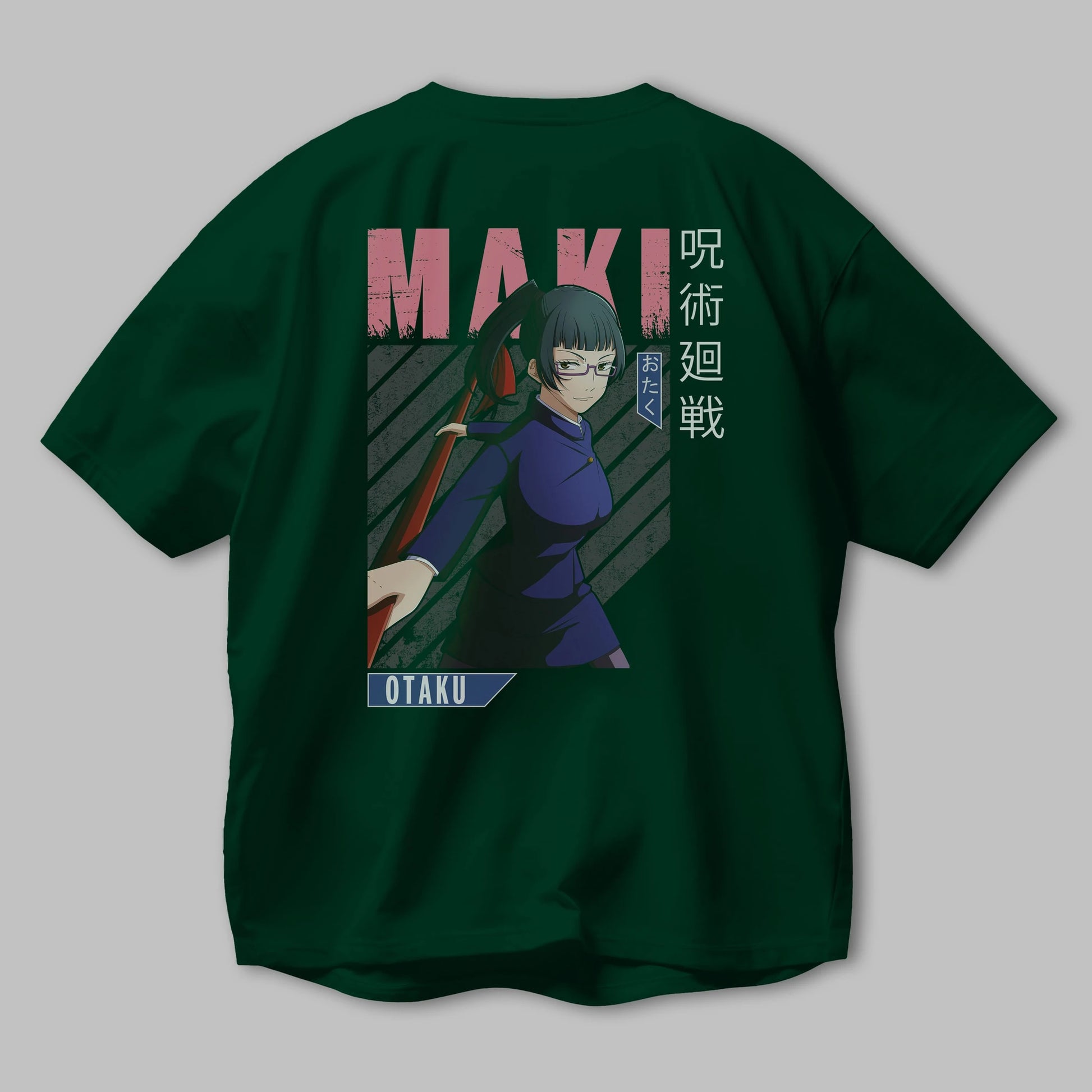 Maki Zenin CHAINSAWMAN Anime Arka Baskılı Oversize t-shirt Erkek Kadın Unisex
