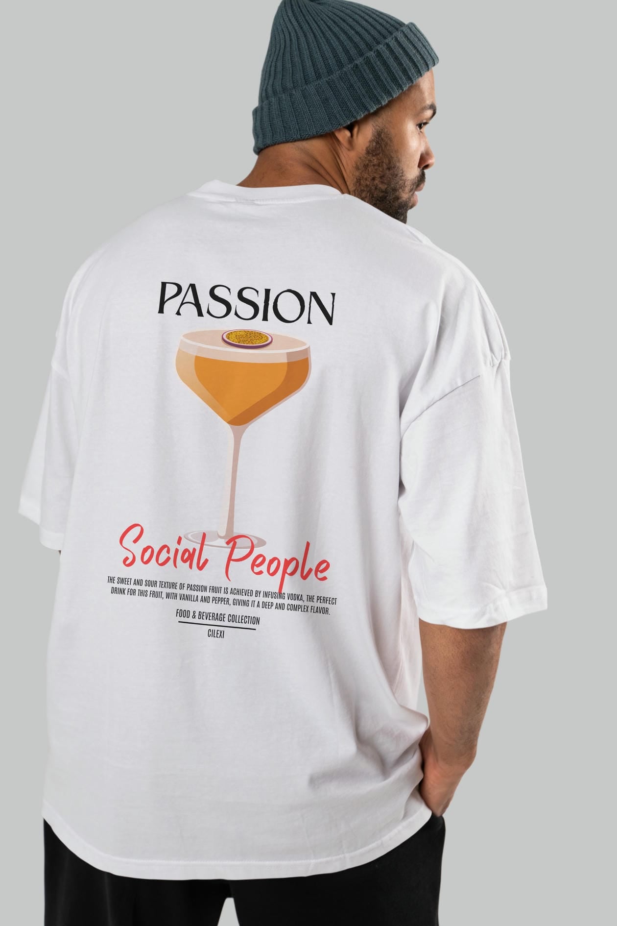 Passion Kokteyl Serisi Baskılı Oversize t-shirt Erkek Kadın Unisex %100 Pamuk Bisiklet Yaka tişort