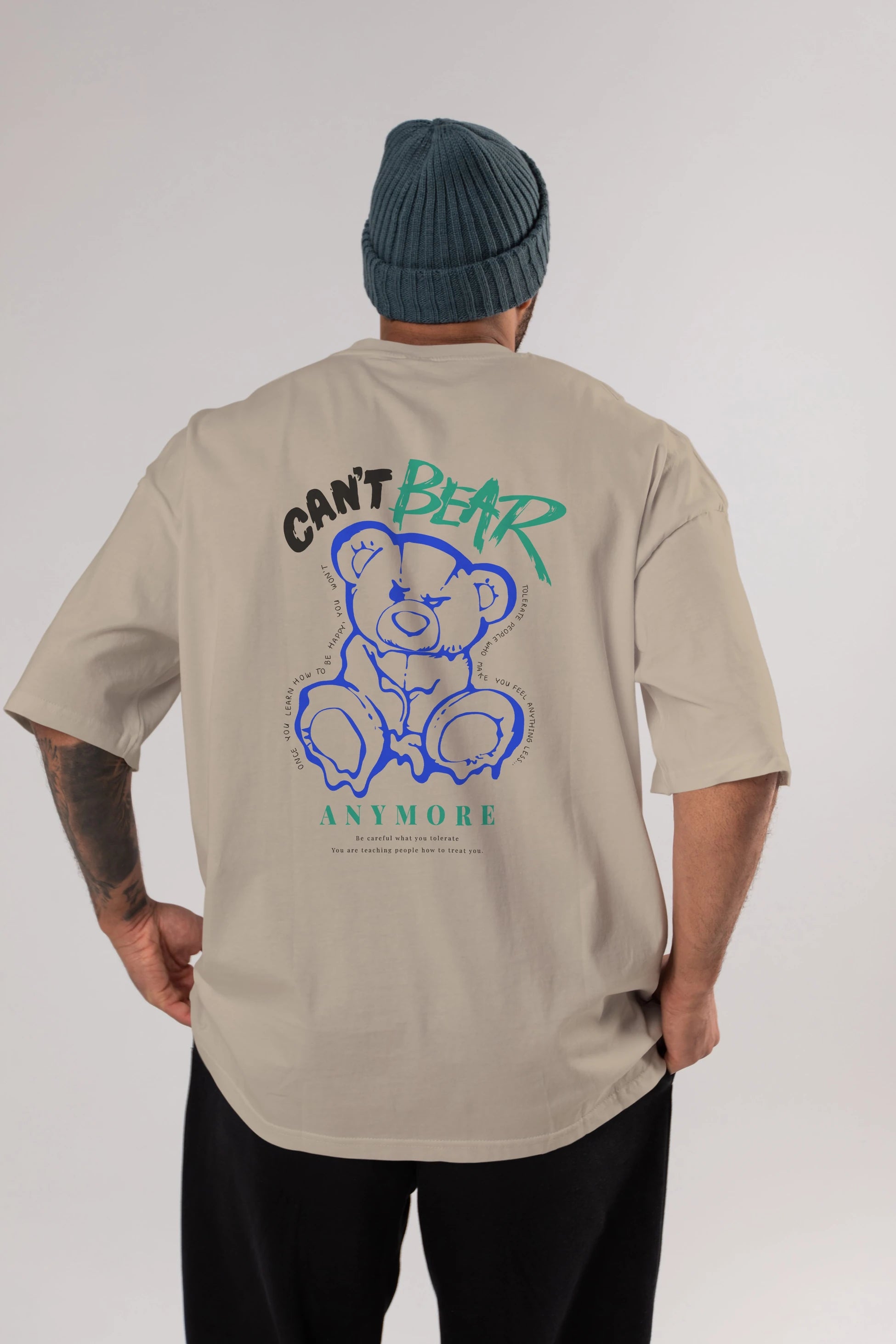 Cant Bear Anymore Arka Baskılı Oversize t-shirt Erkek Kadın Unisex