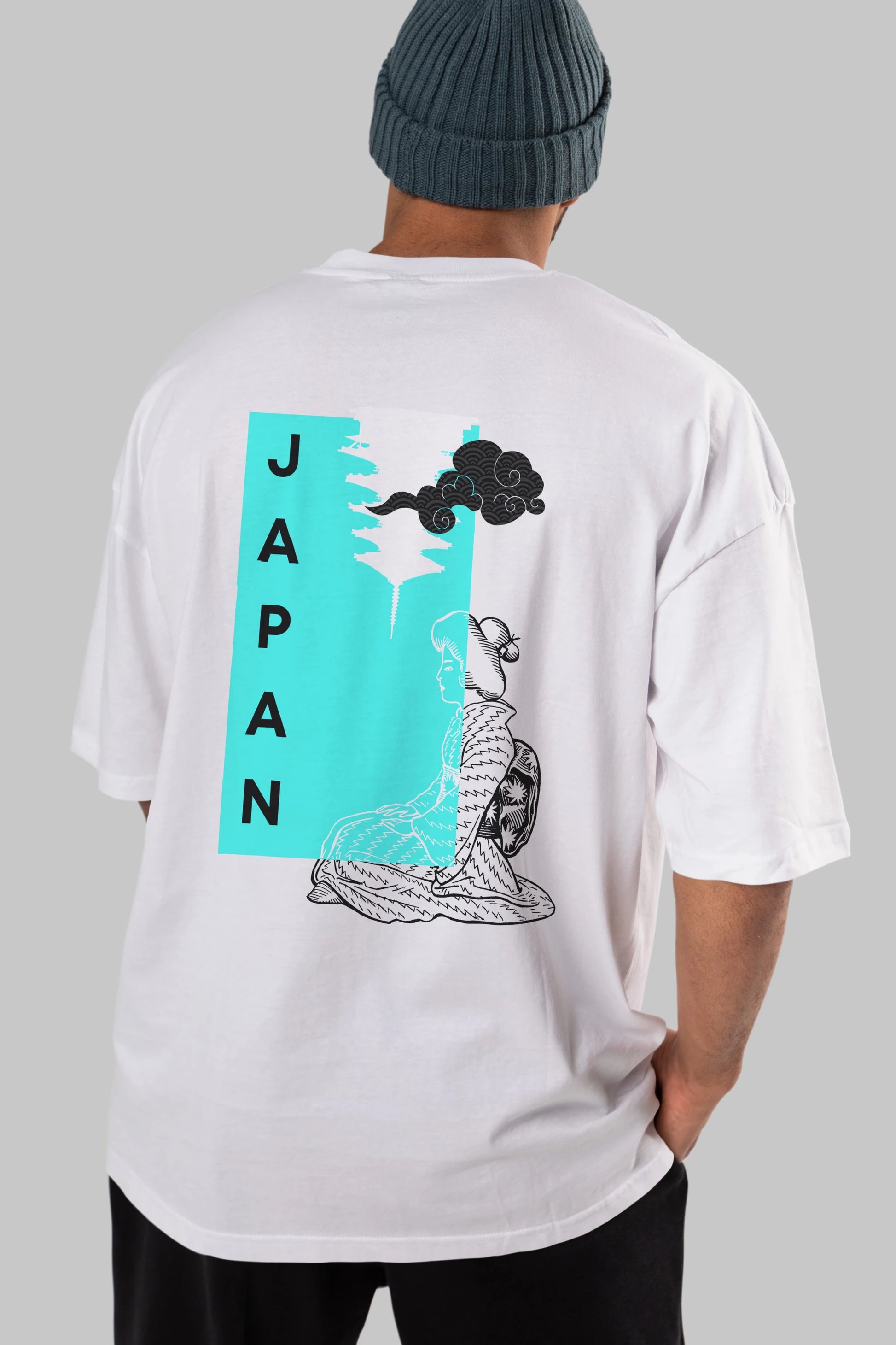 Japan Yazılı Streetwear Arka Baskılı Oversize t-shirt Erkek Kadın Unisex