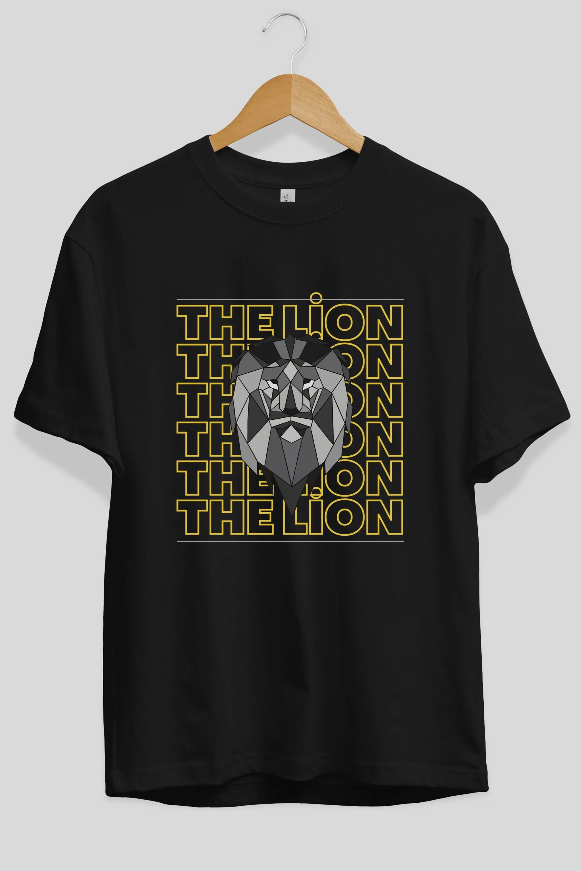 The Lion Yazılı Ön Baskılı Oversize t-shirt Erkek Kadın Unisex