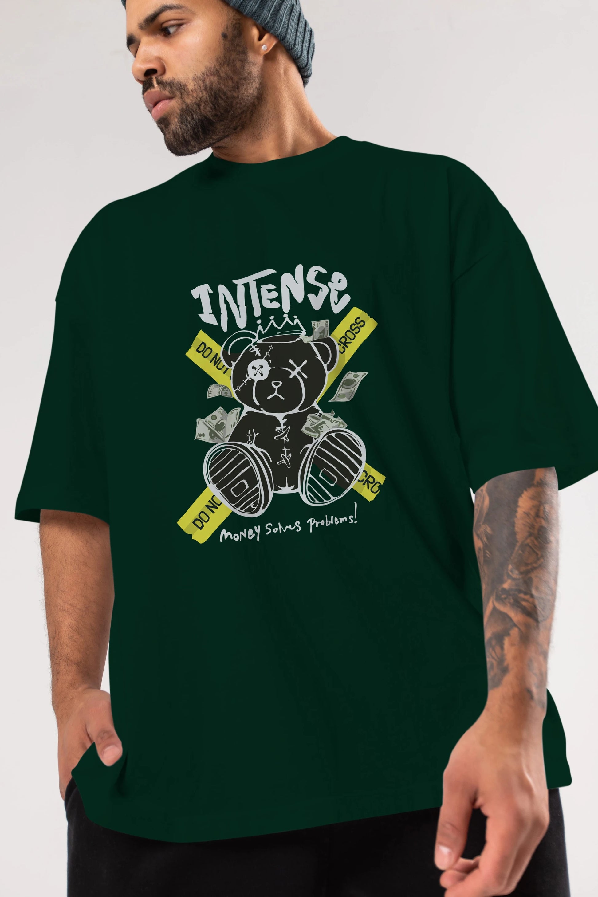 Teddy Bear intense Ön Baskılı Oversize t-shirt Erkek Kadın Unisex