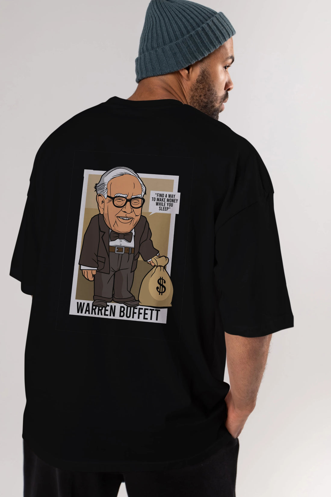 Warren Buffet Up Carl Arka Baskılı Oversize t-shirt Erkek Kadın Unisex %100 Pamuk tişort