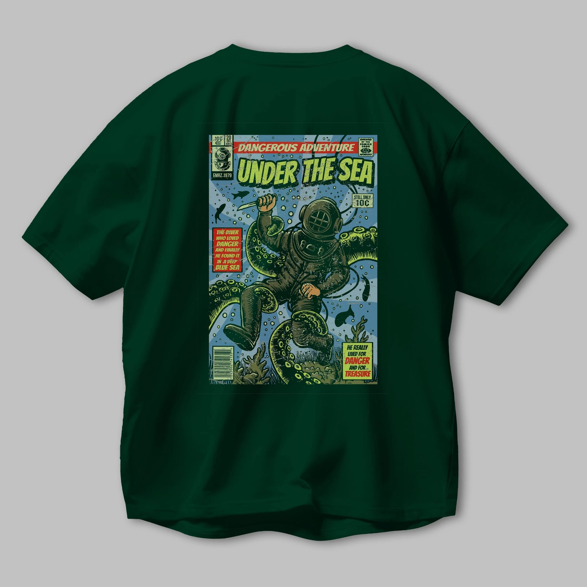 Under The Sea Arka Baskılı Oversize t-shirt Erkek Kadın Unisex %100 Pamuk