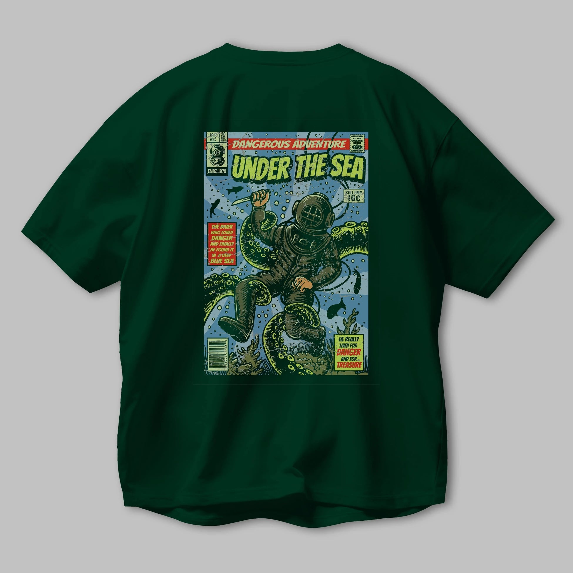 Under The Sea Arka Baskılı Oversize t-shirt Erkek Kadın Unisex %100 Pamuk