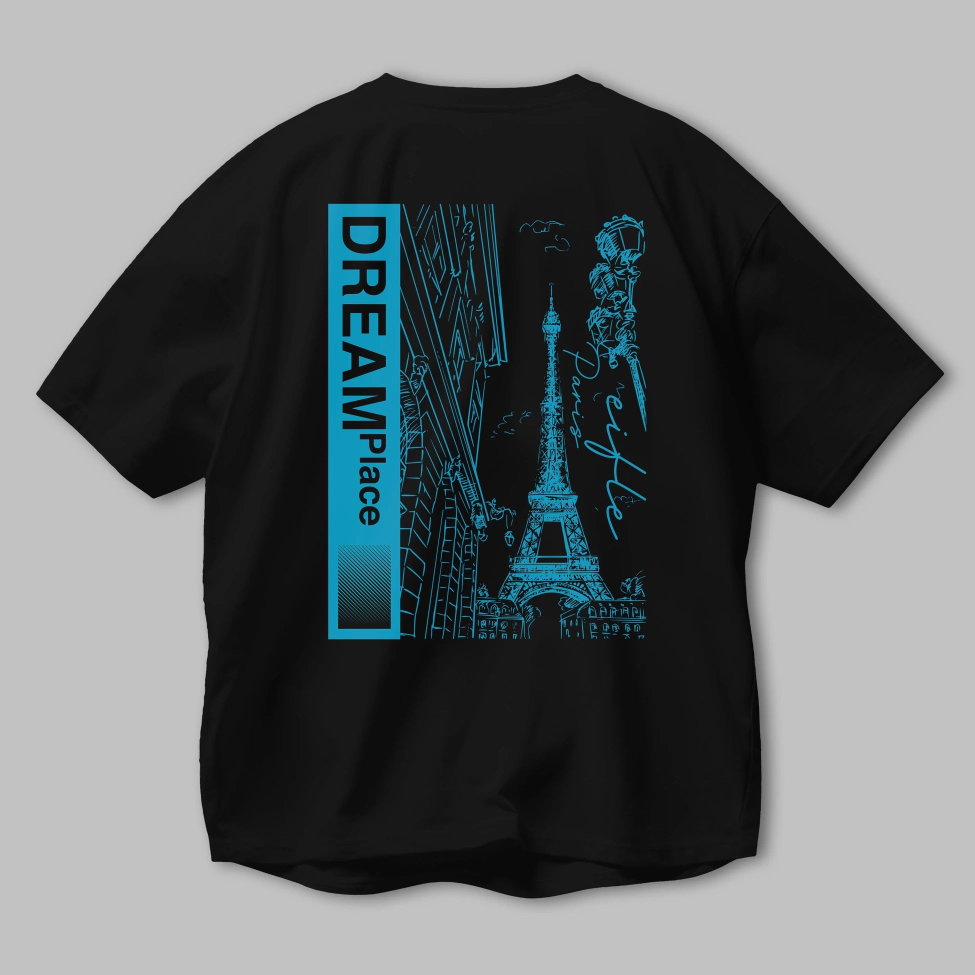 Dream Place Arka Baskılı Oversize t-shirt Erkek Kadın Unisex