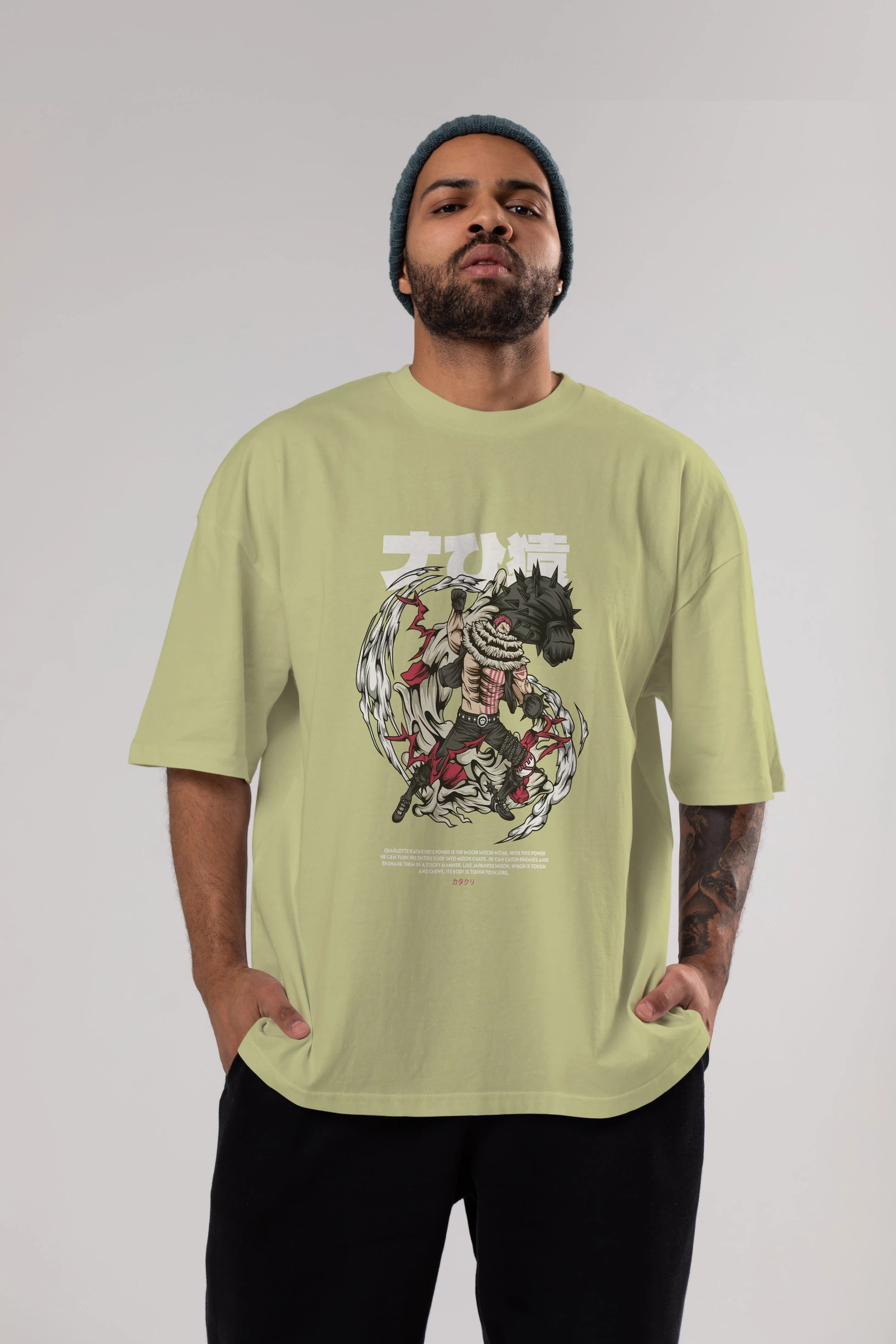 Katakuri Anime Ön Baskılı Oversize t-shirt %100 pamuk Erkek Kadın Unisex