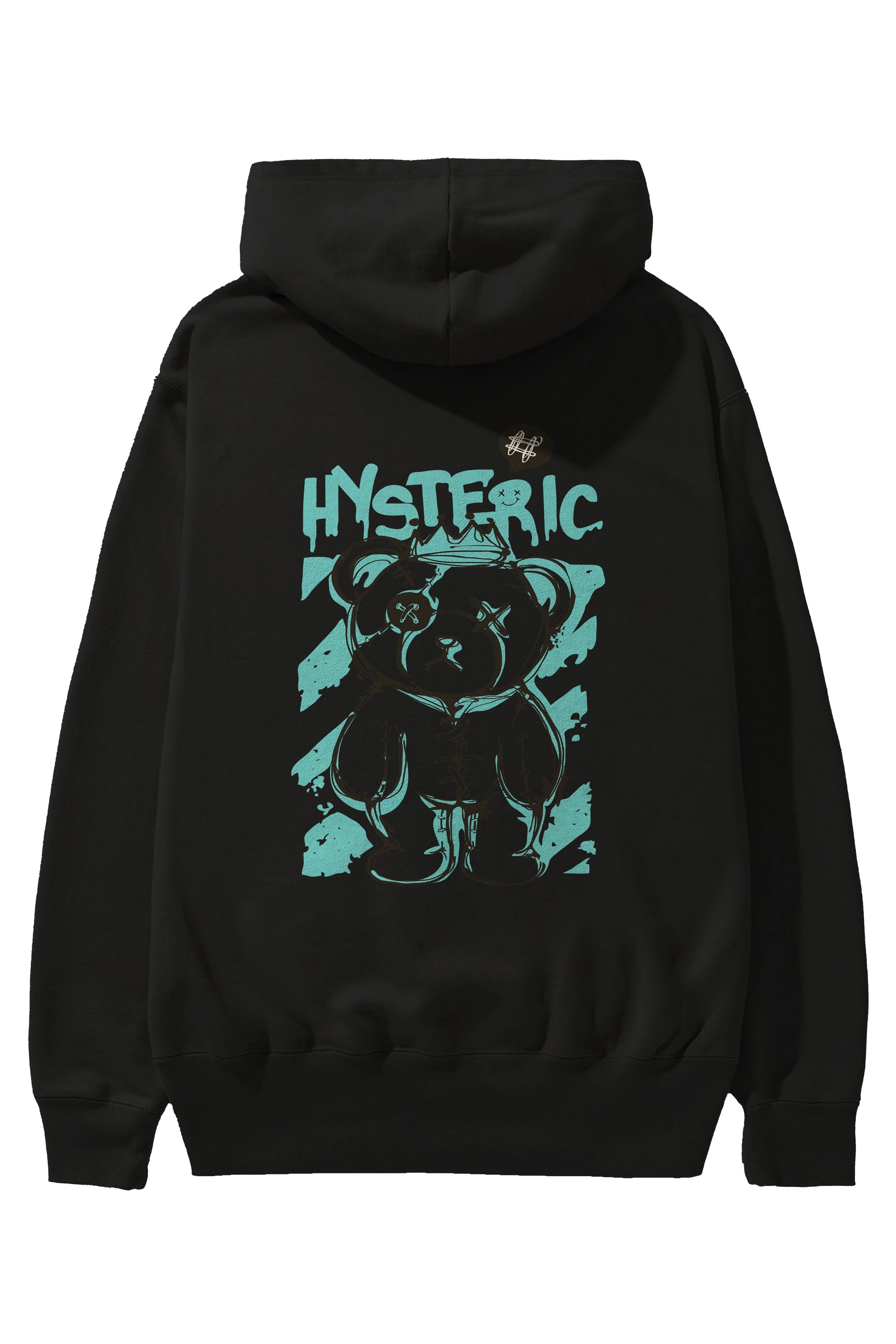 Hysteric Bear Arka Baskılı Hoodie Oversize Kapüşonlu Sweatshirt Erkek Kadın Unisex