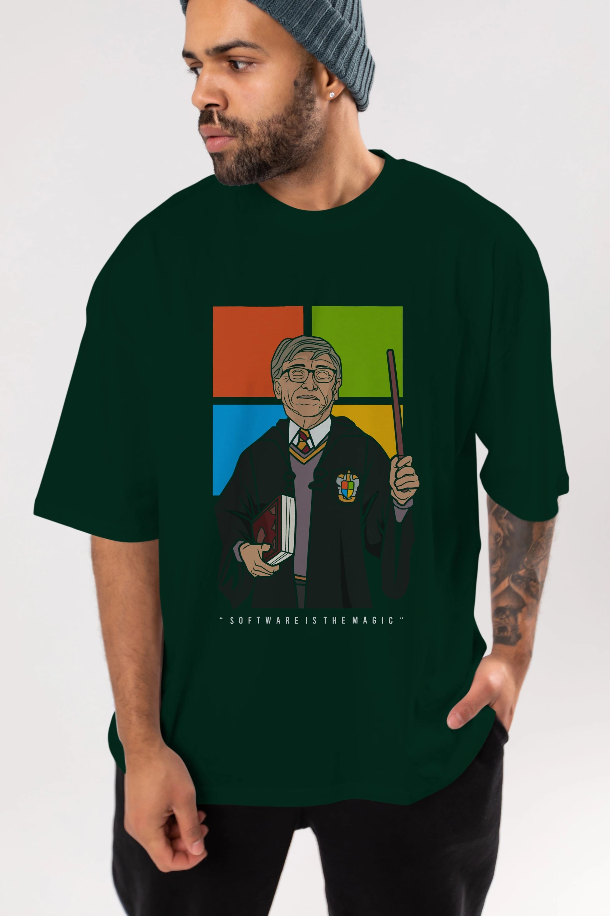 Harry Potter Gates Ön Baskılı Oversize t-shirt Erkek Kadın Unisex %100 Pamuk tişort