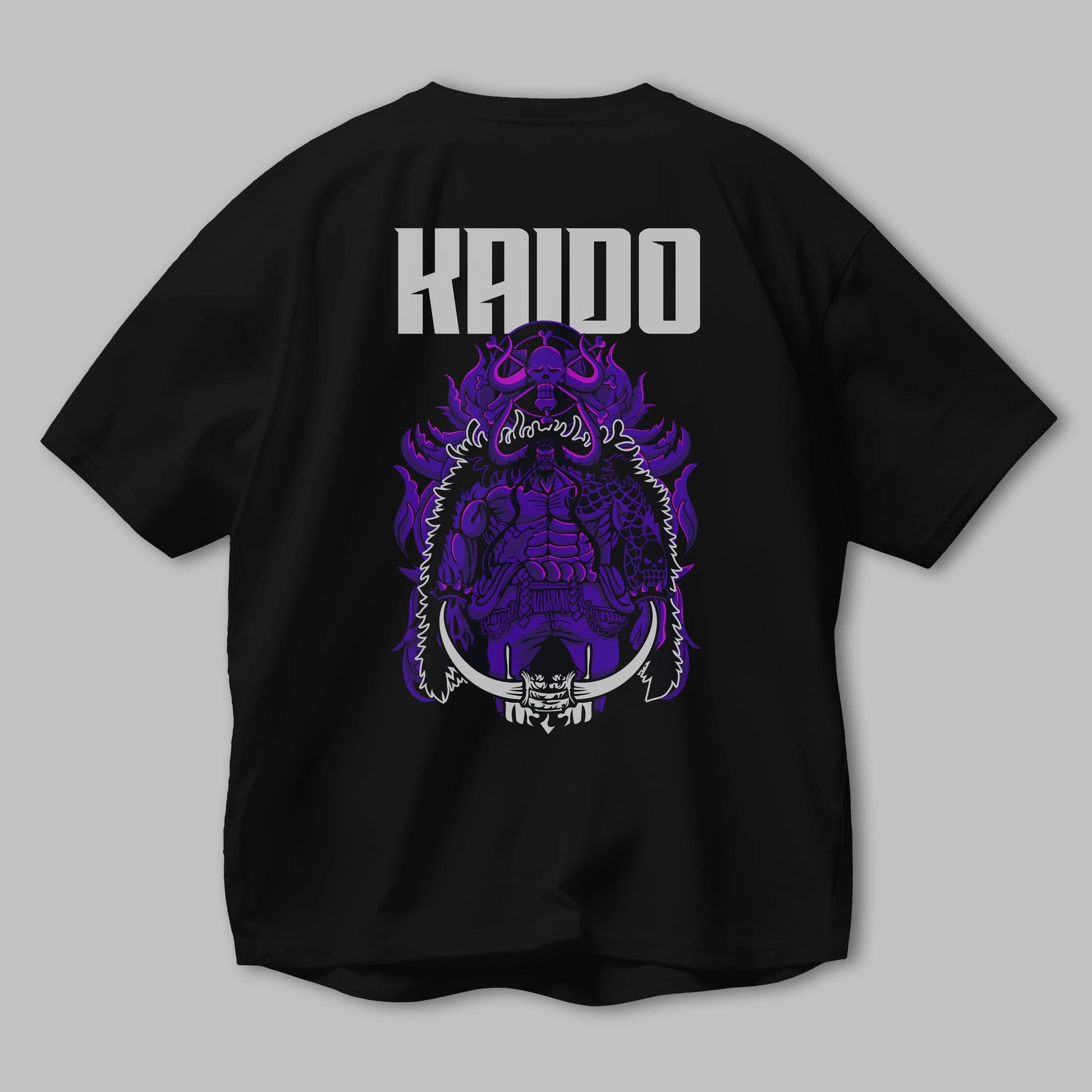Kaido Anime Arka Baskılı Oversize t-shirt Erkek Kadın Unisex %100 pamuk tişort
