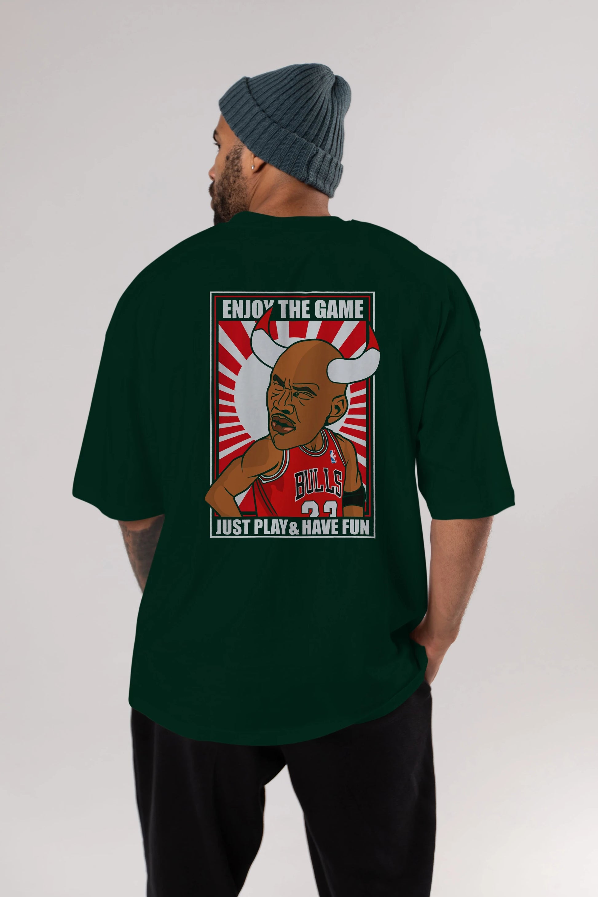 Michael Jordan Arka Baskılı Oversize t-shirt Erkek Kadın Unisex %100 Pamuk tişort