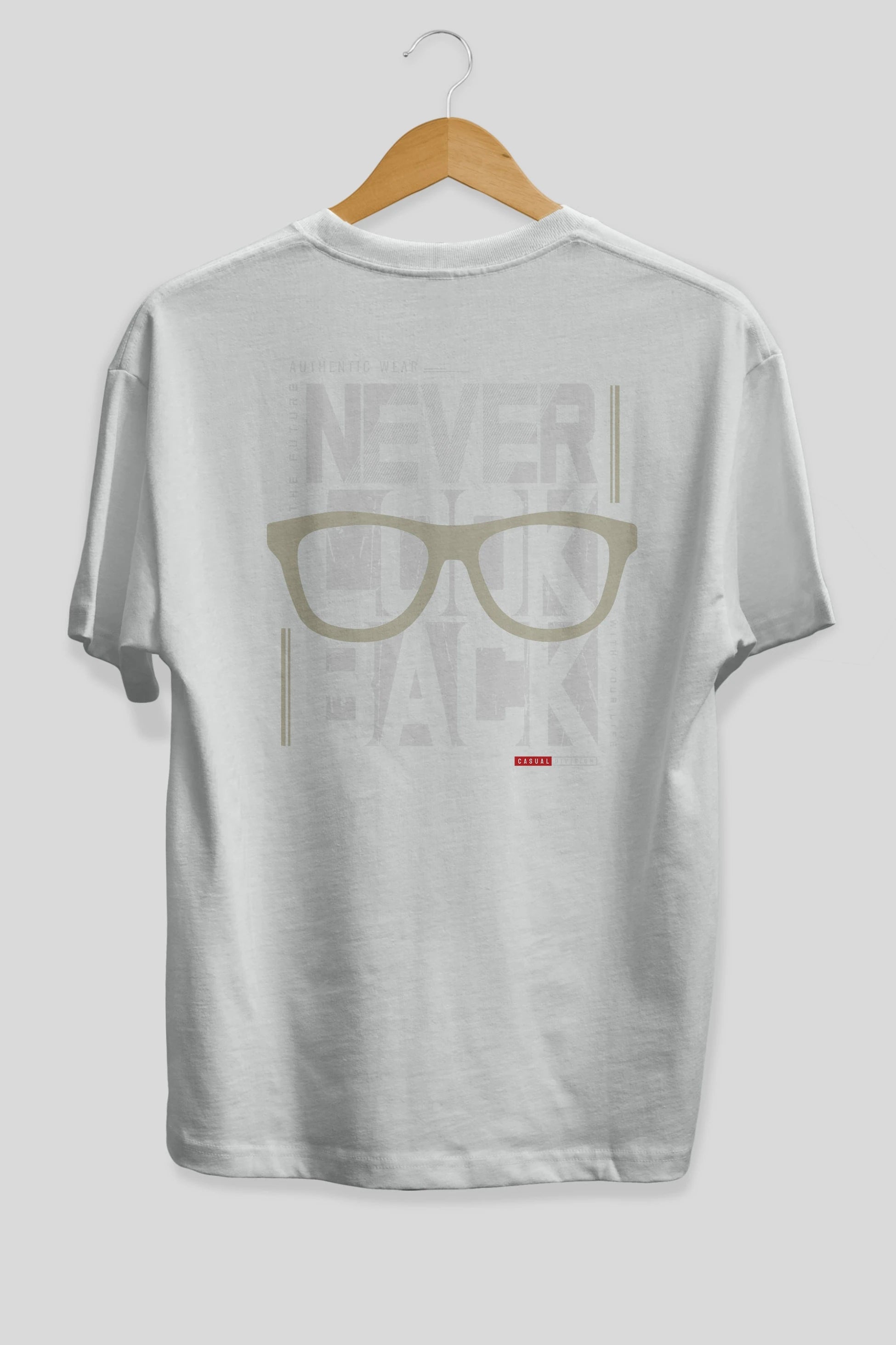 Never Look Back Arka Baskılı Oversize t-shirt Erkek Kadın Unisex