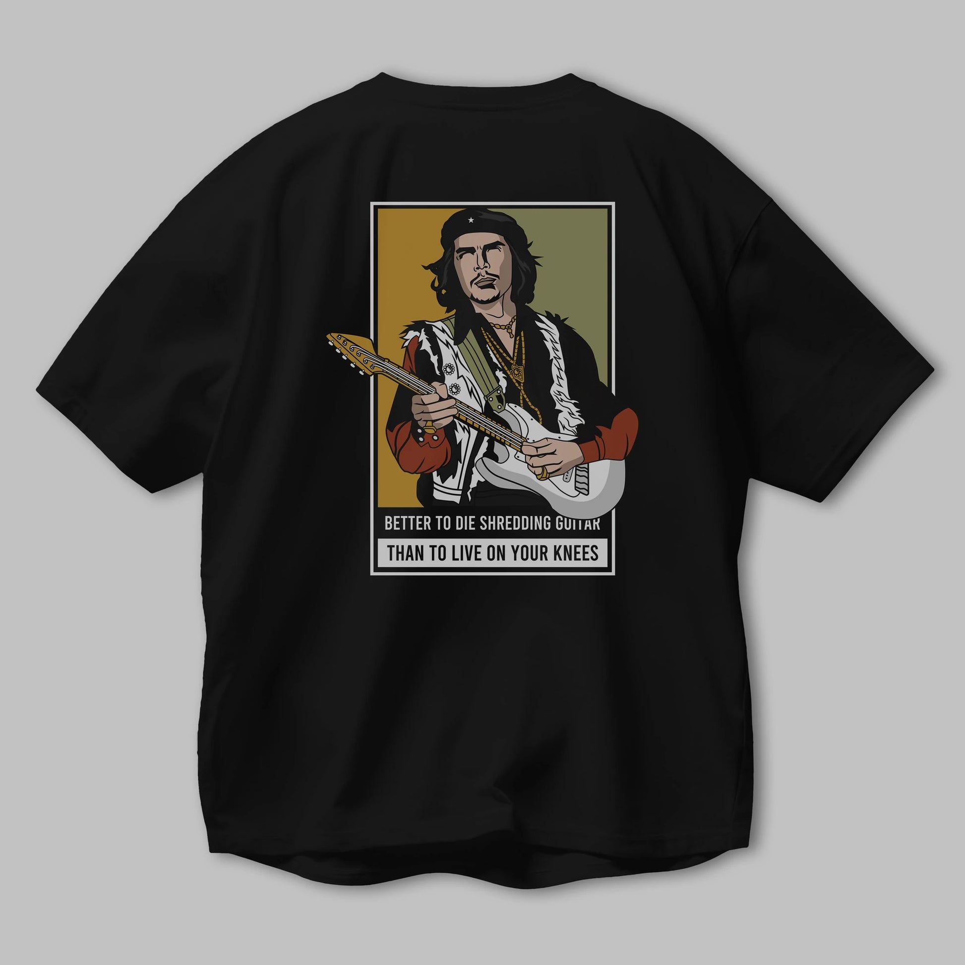 Che Guevara Hendrix Arka Baskılı Oversize t-shirt Erkek Kadın Unisex %100 Pamuk tişort
