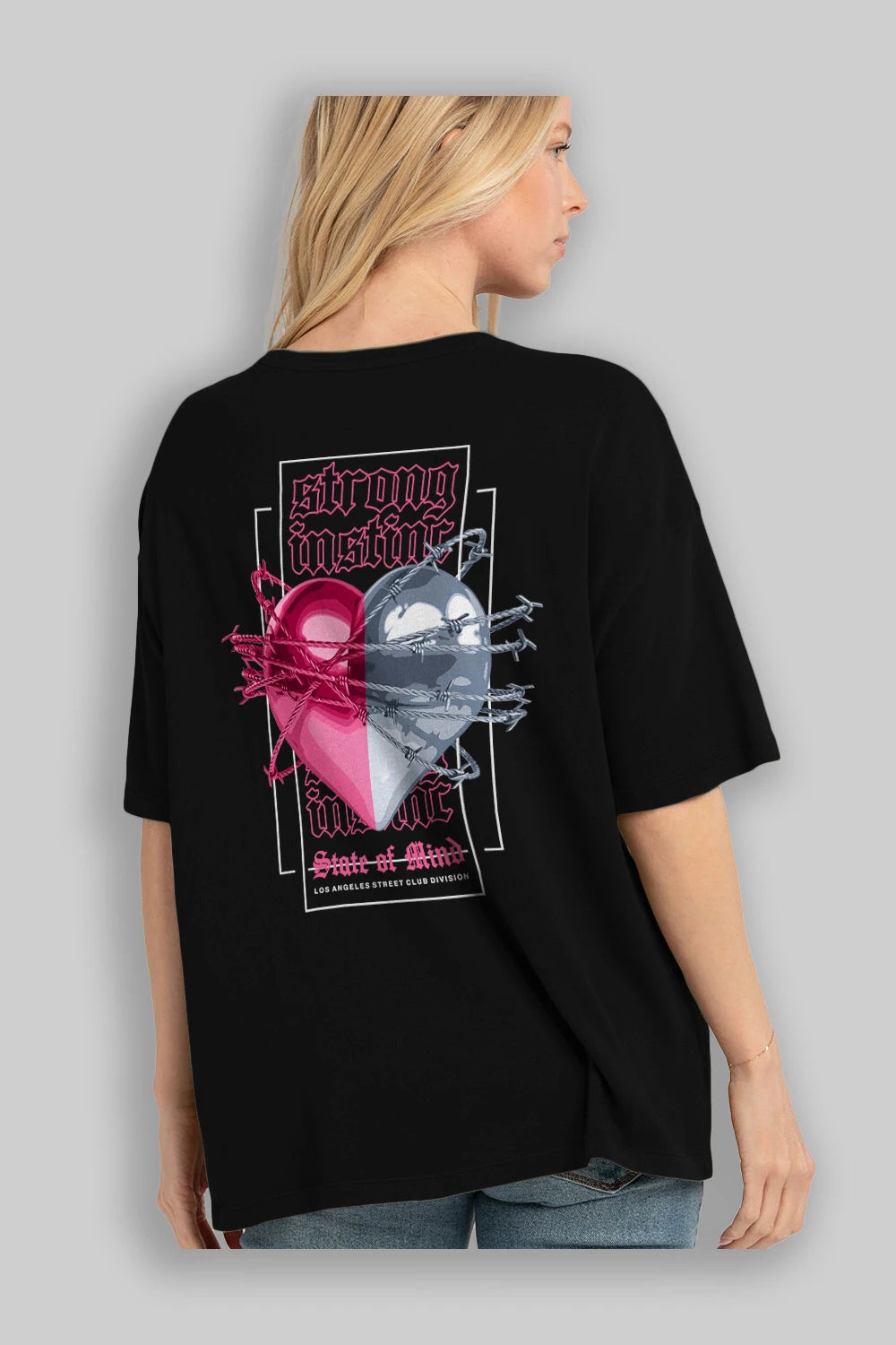 State of Mind Arka Baskılı Oversize t-shirt Erkek Kadın Unisex