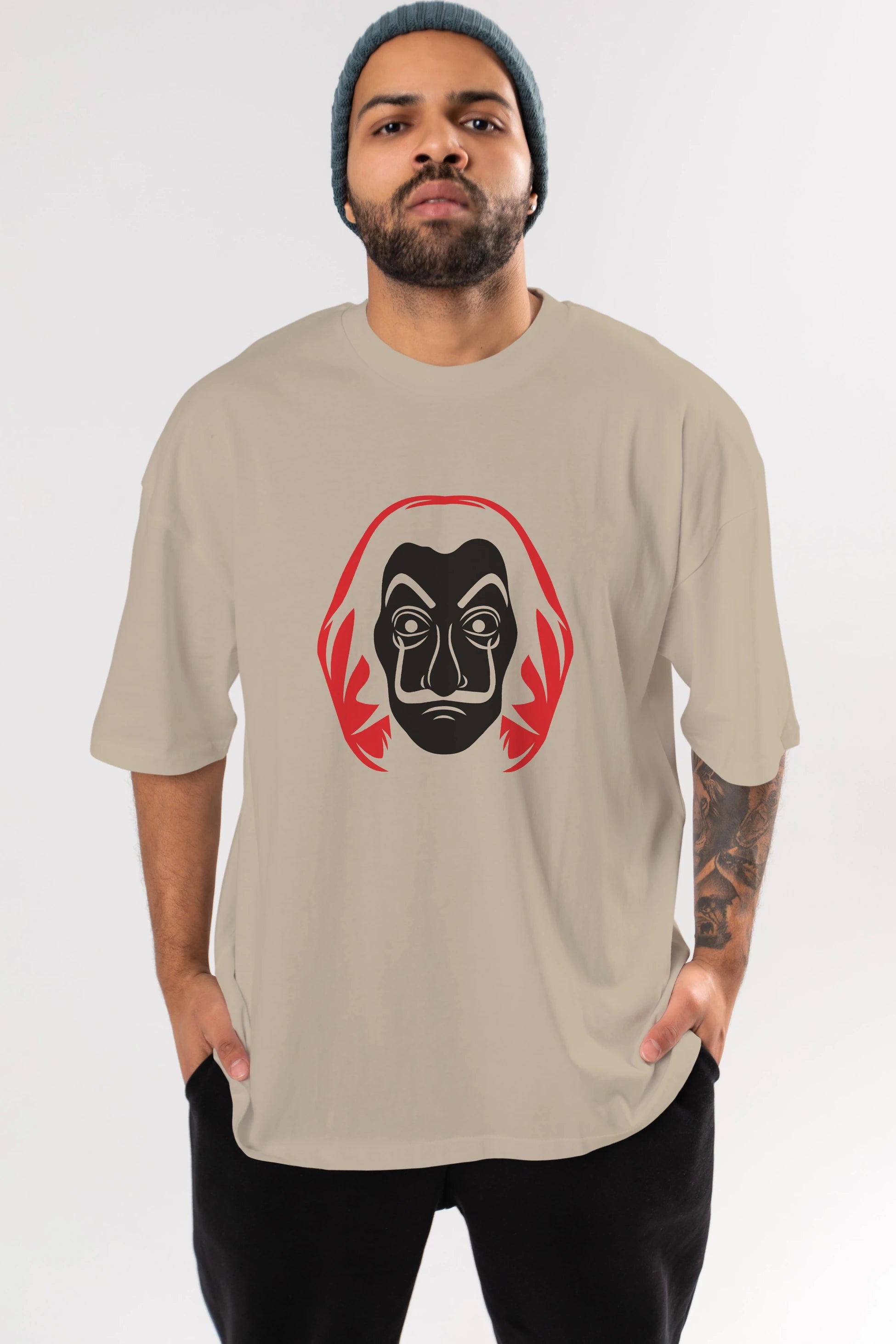 La Casa De Papel (8) Ön Baskılı Oversize t-shirt Erkek Kadın Unisex %100 Pamuk Bisiklet Yaka tişort