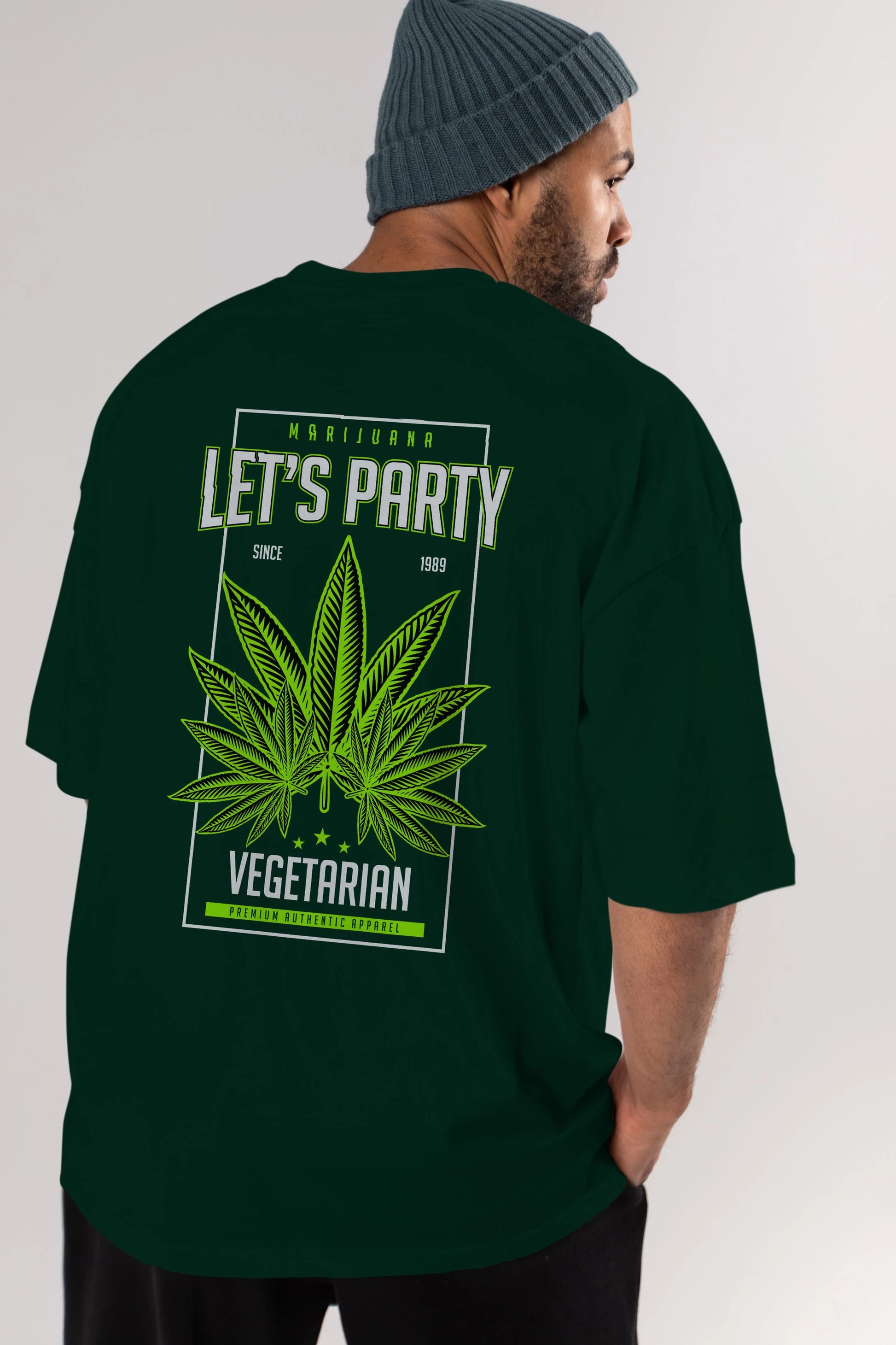 Lets Party Arka Baskılı Oversize t-shirt Erkek Kadın Unisex