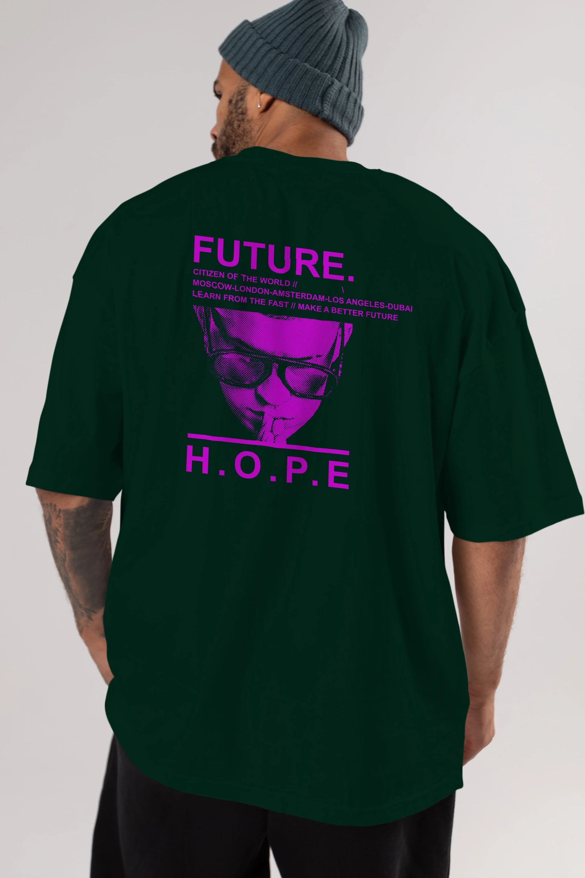 Future Hope Arka Baskılı Oversize t-shirt Erkek Kadın Unisex