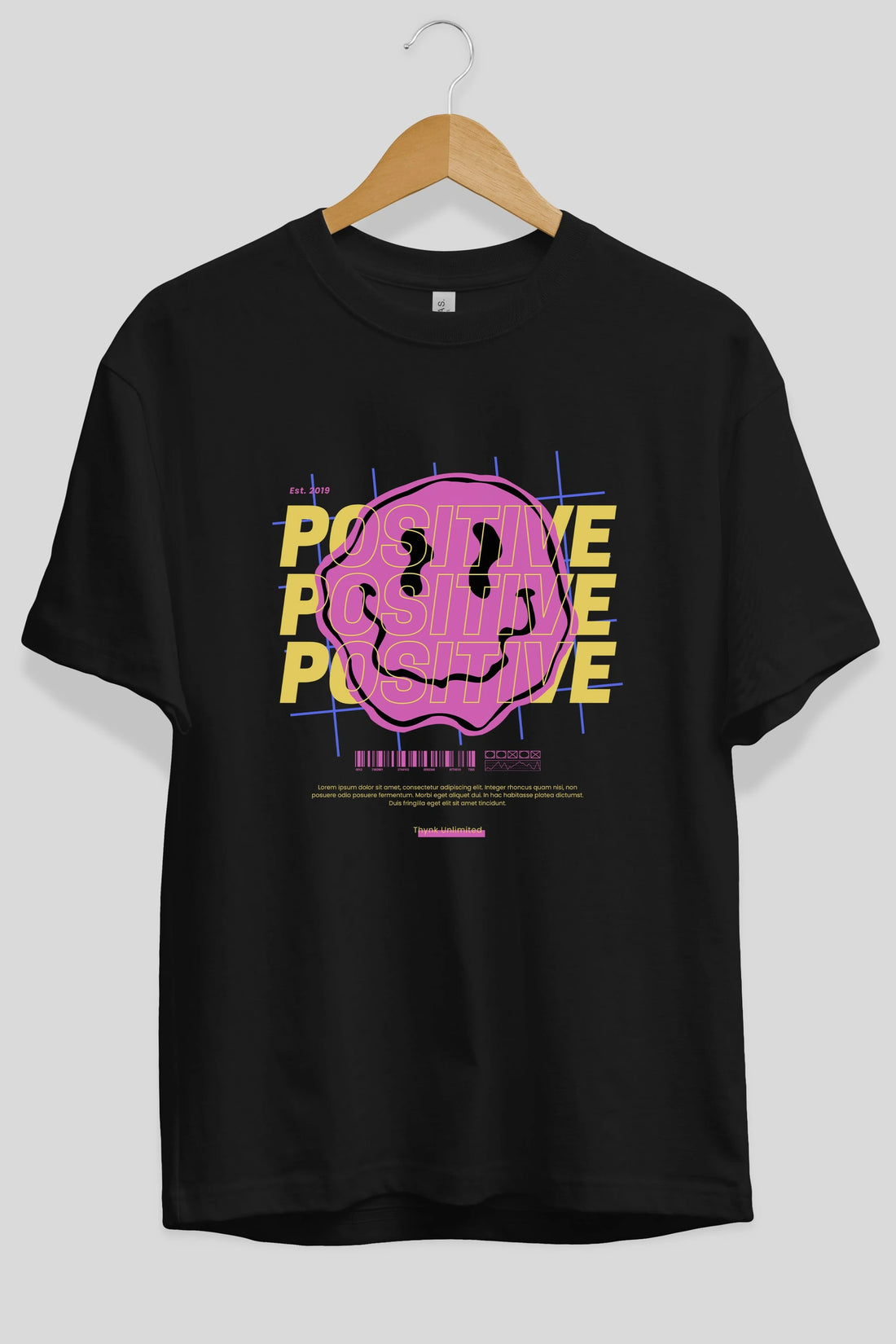 Positive 2 Ön Baskılı Oversize t-shirt Erkek Kadın Unisex