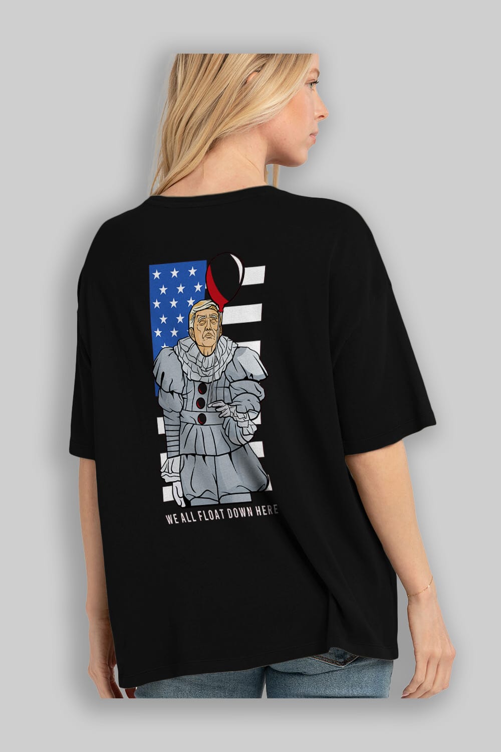 It Trump Arka Baskılı Oversize t-shirt Erkek Kadın Unisex %100 Pamuk tişort
